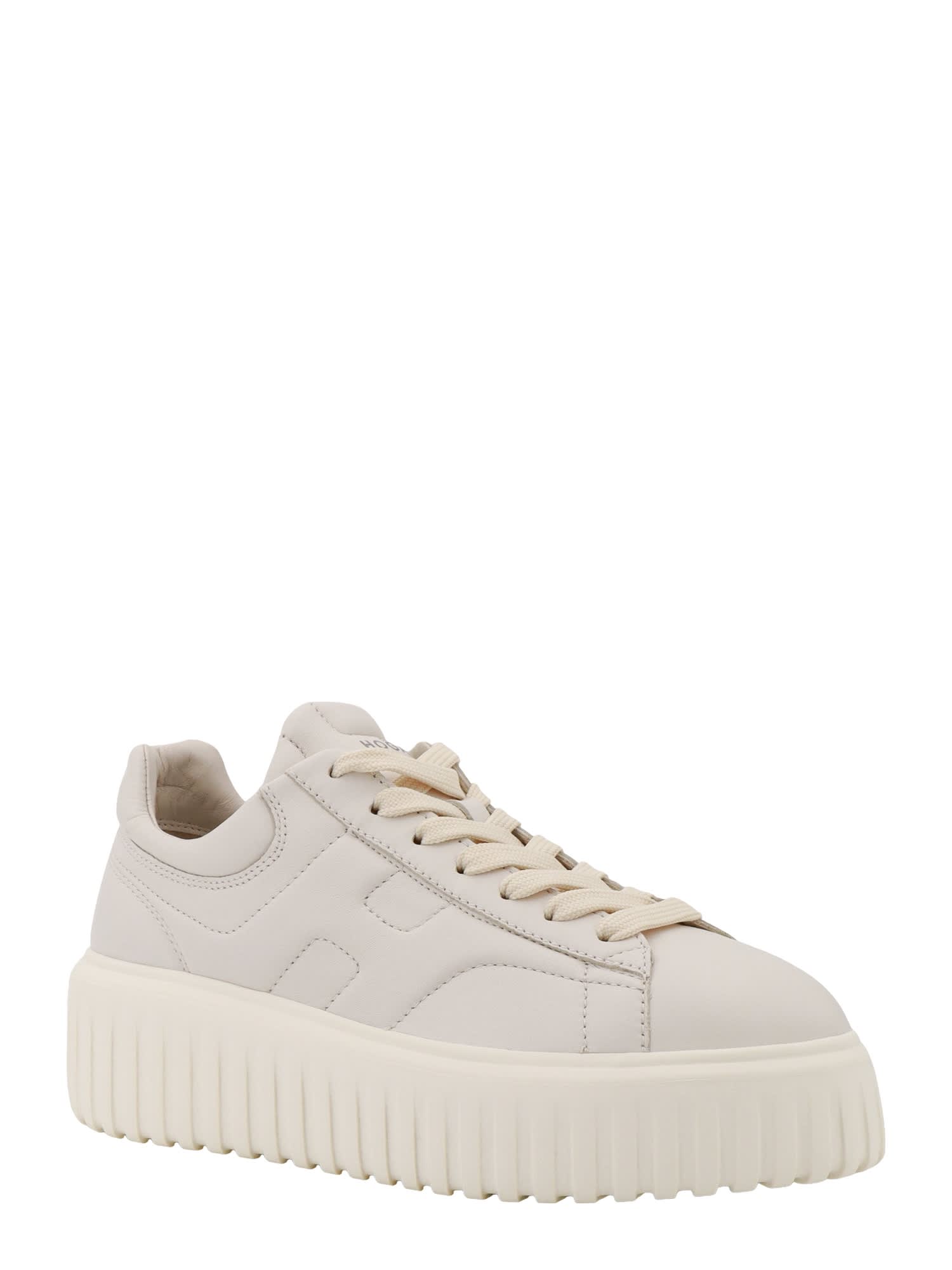 Shop Hogan H-stripes Sneakers In White