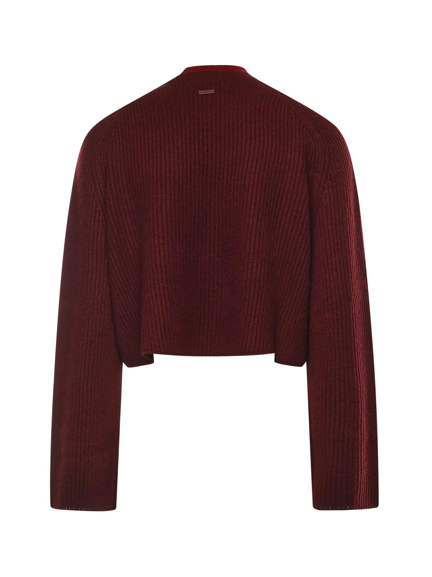 Max Mara Wool And Cashmere Hoodie In Burgundy