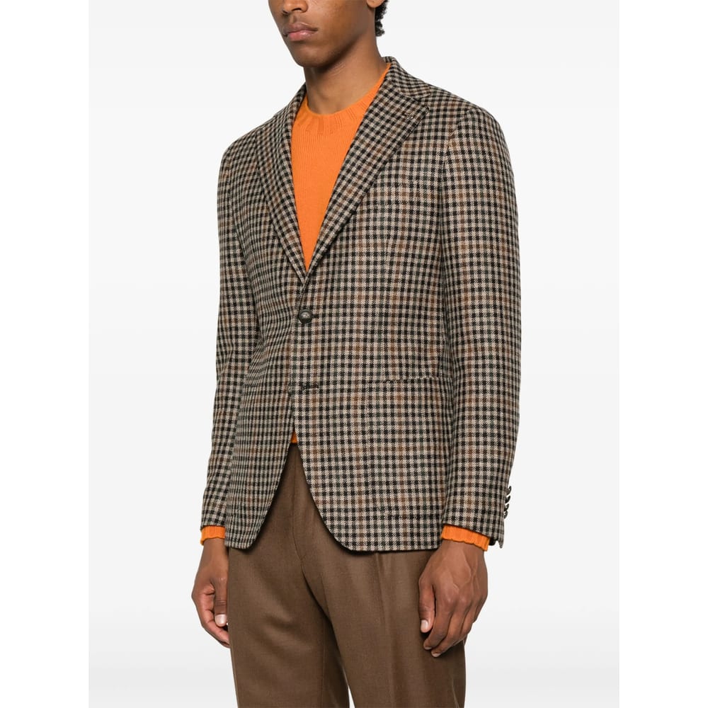 Tagliatore Check Blazer In Brown