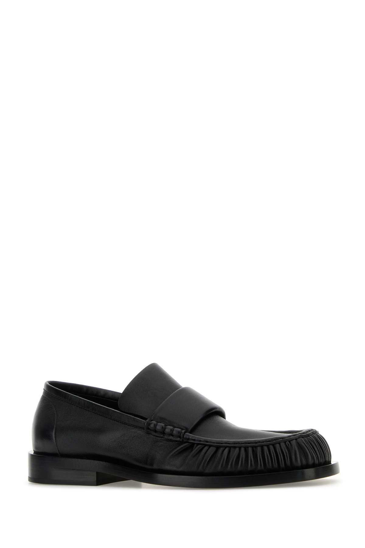 Jil Sander Black Leather Loafers In Black