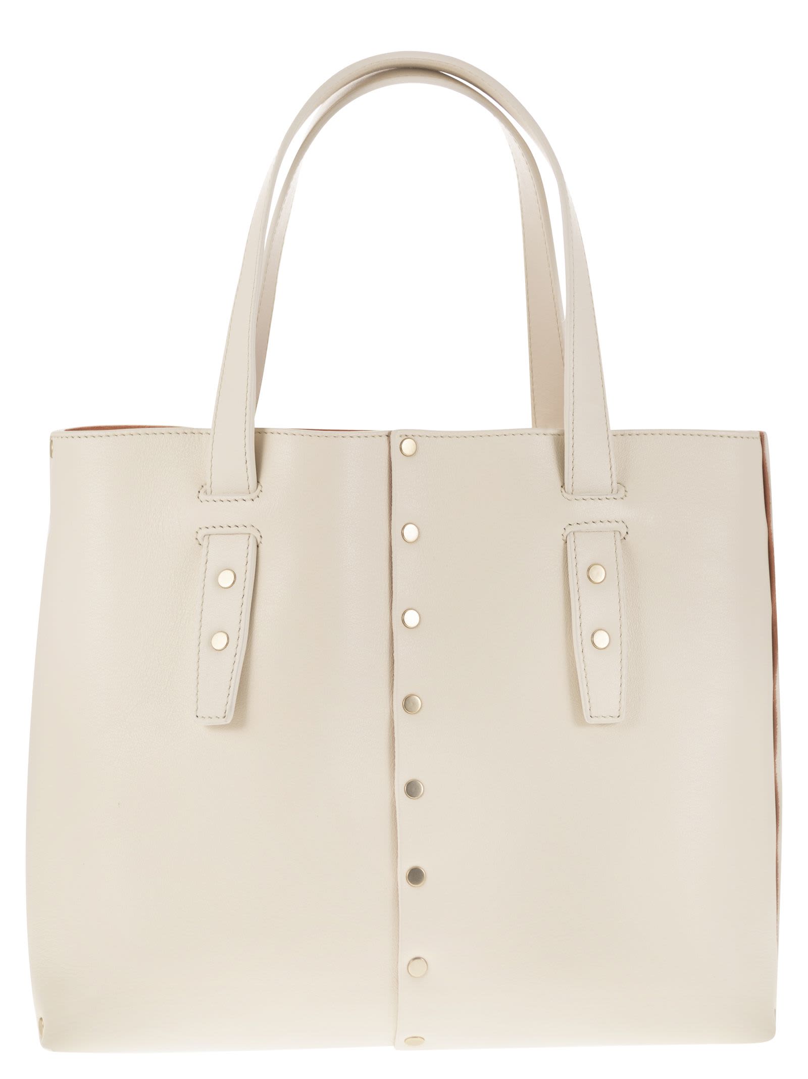 Leather And Studded Tote Bag