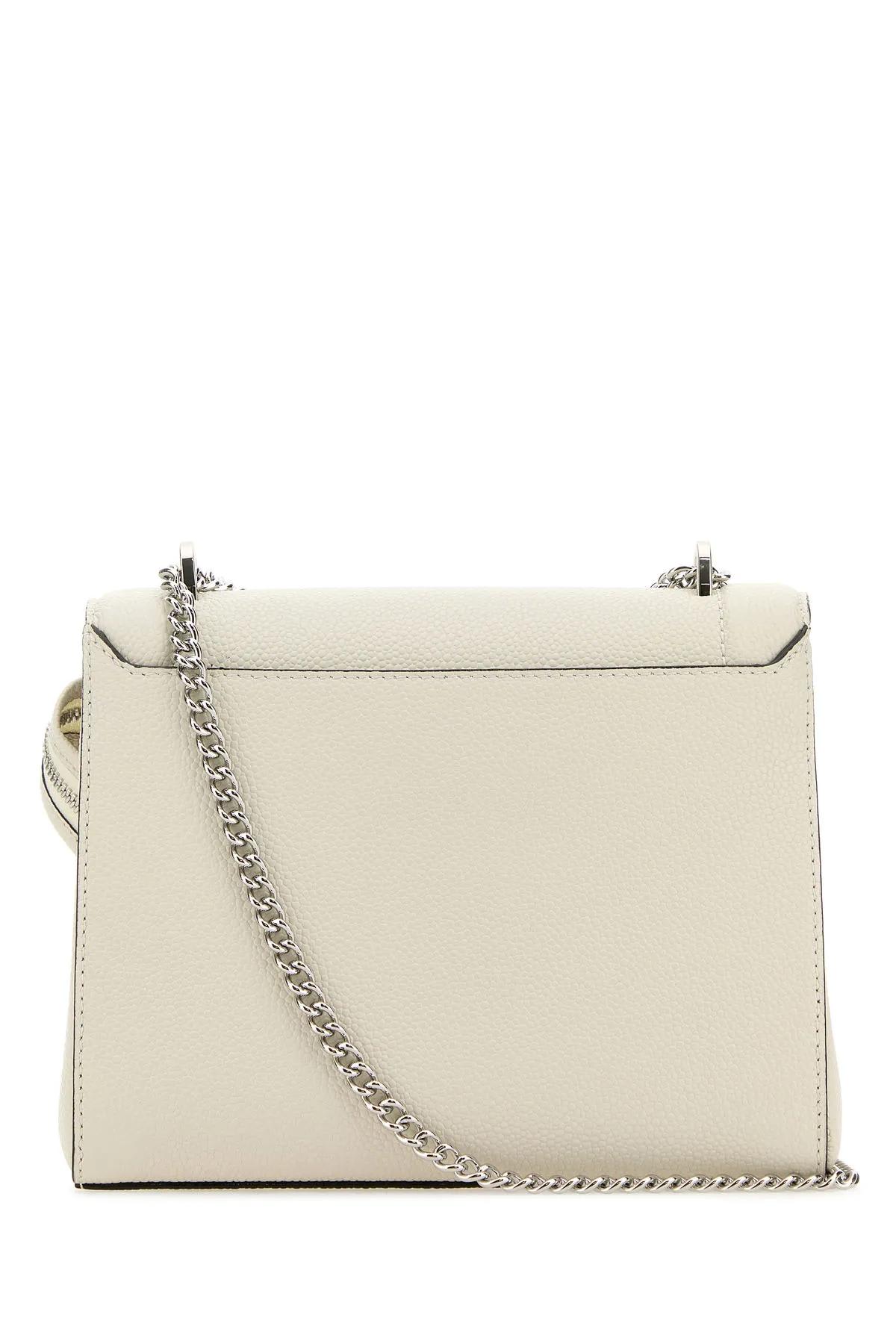 Shop Lancel White Leather Ninon Handbag In Yellow Cream