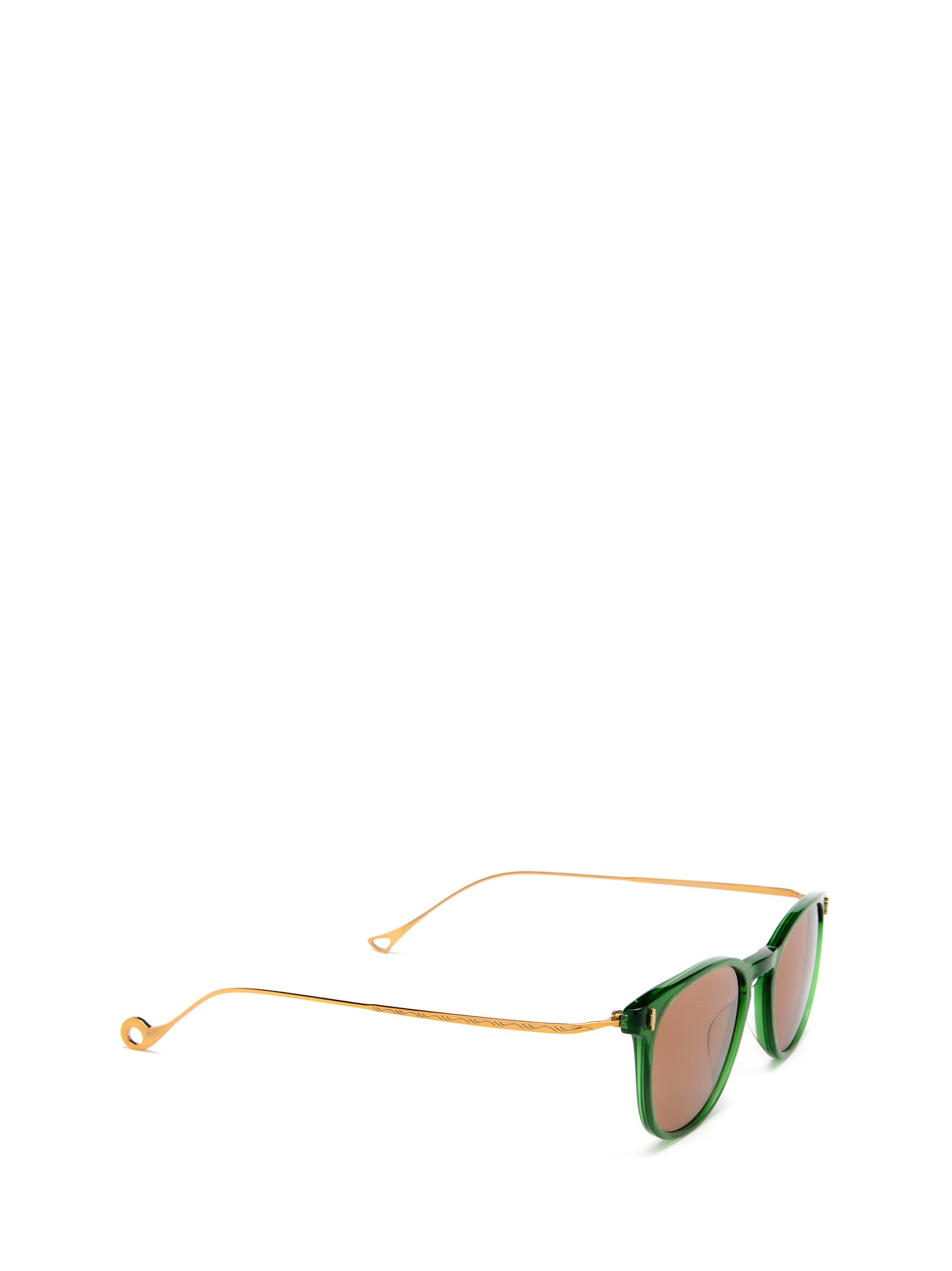 Shop Eyepetizer Charles Transparent Green Sunglasses
