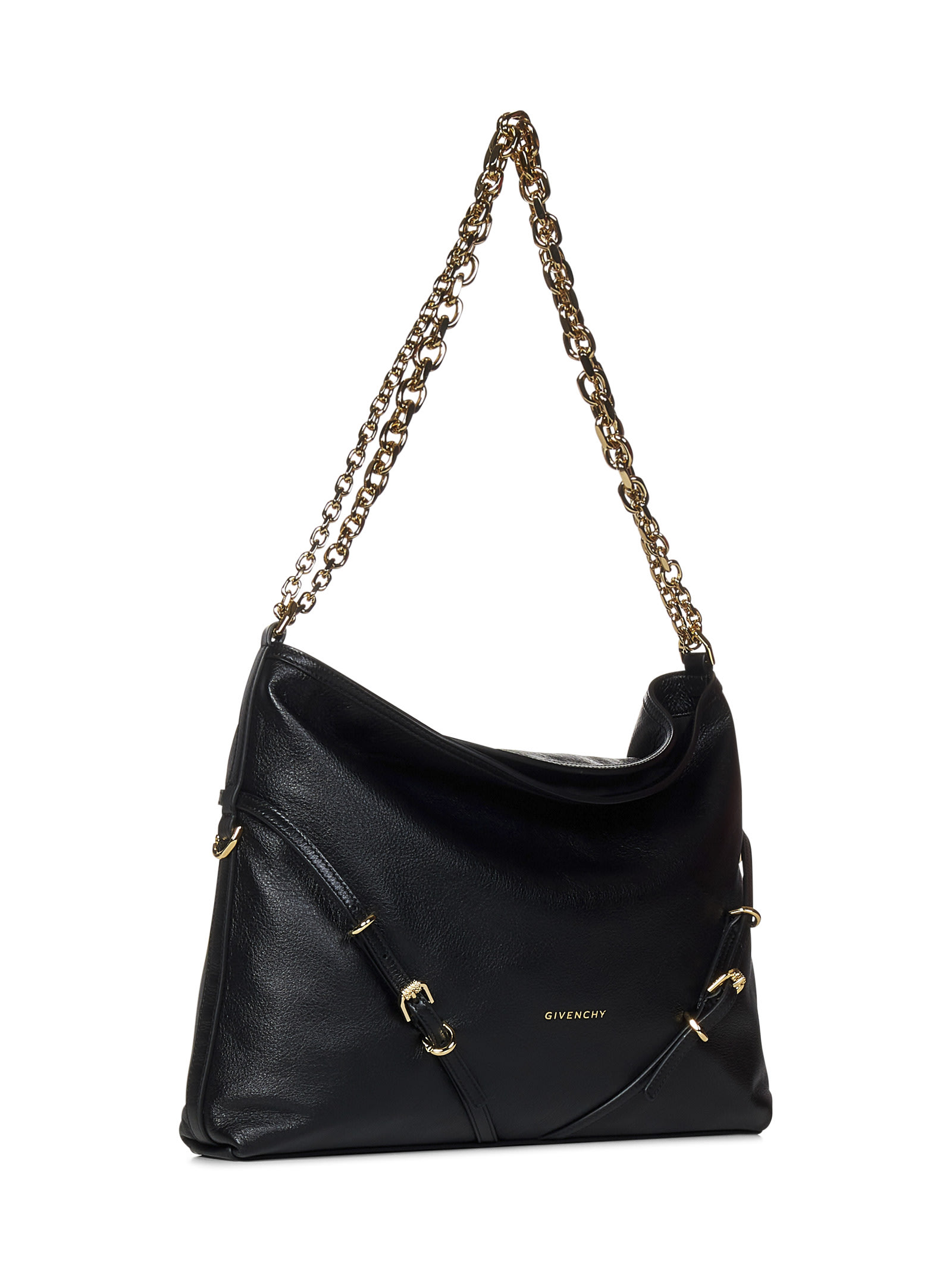 Shop Givenchy Voyou Chain Medium Shoulder Bag In Black