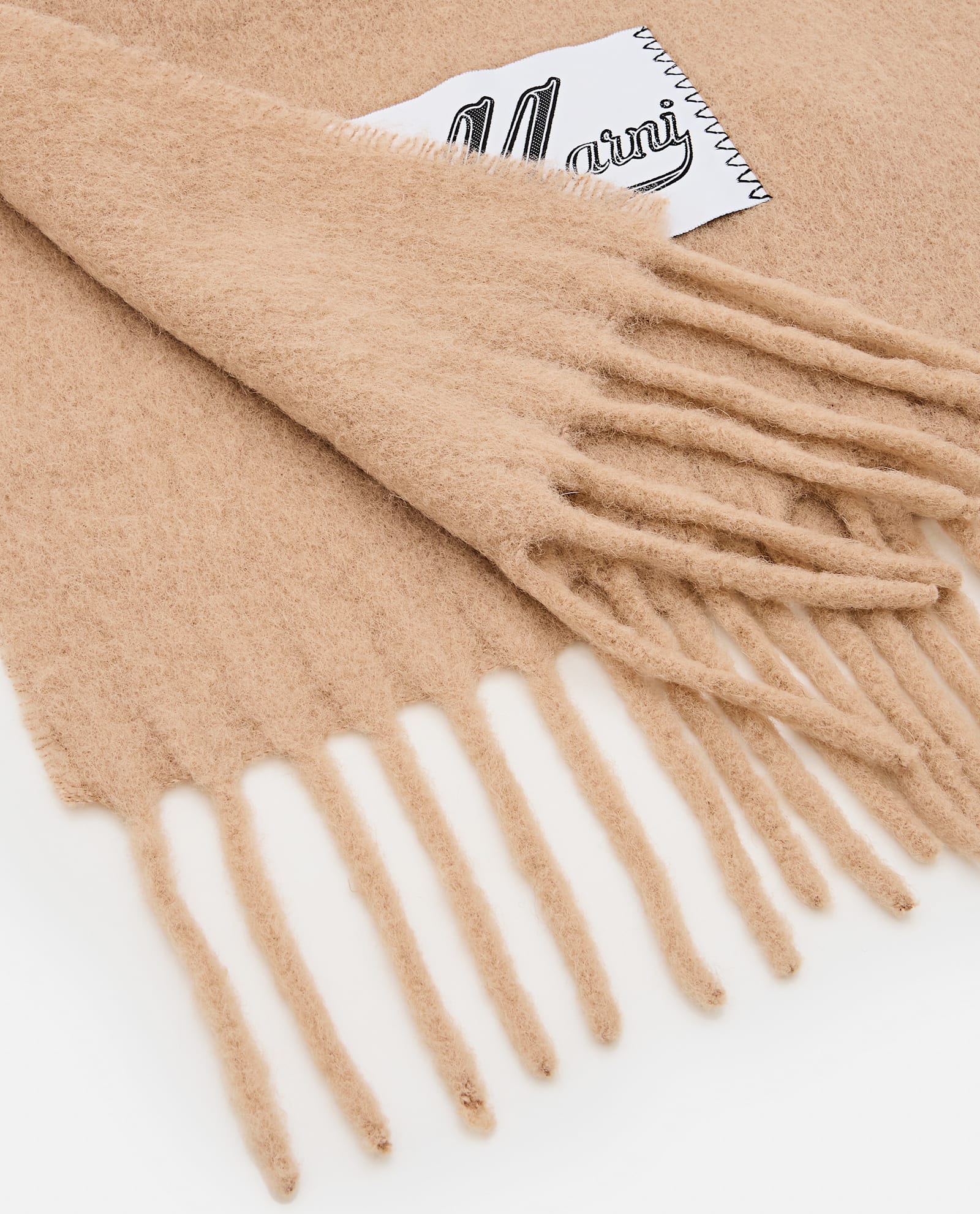 Shop Marni Brushed Alpaca Scarf In Beige