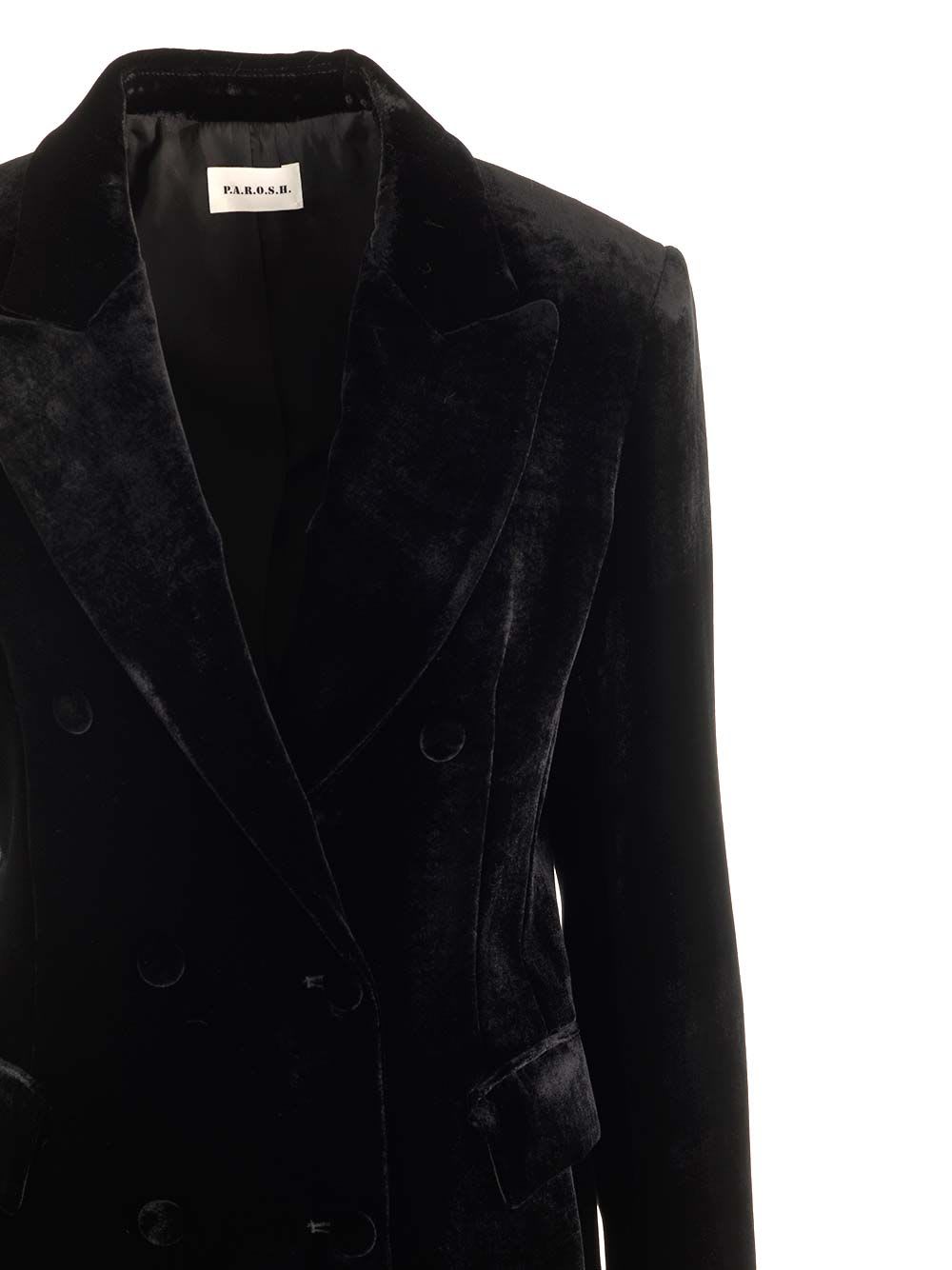 Shop P.a.r.o.s.h Velvet Blazer In Black