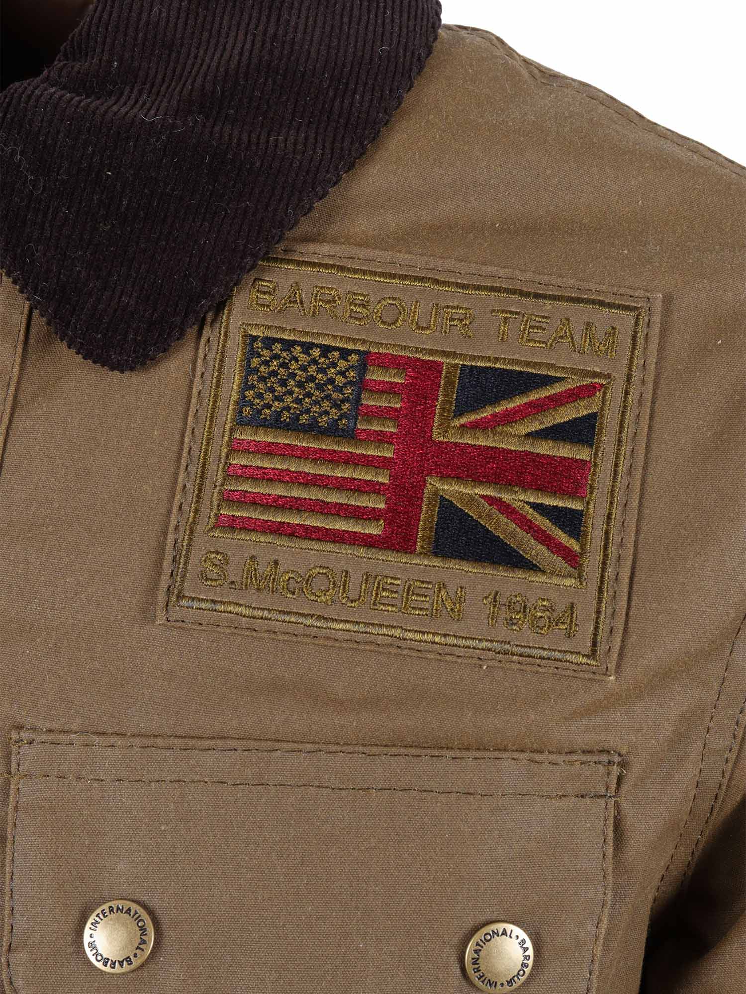 Barbour Workers Wax Jacket With Classic Collar In Orange