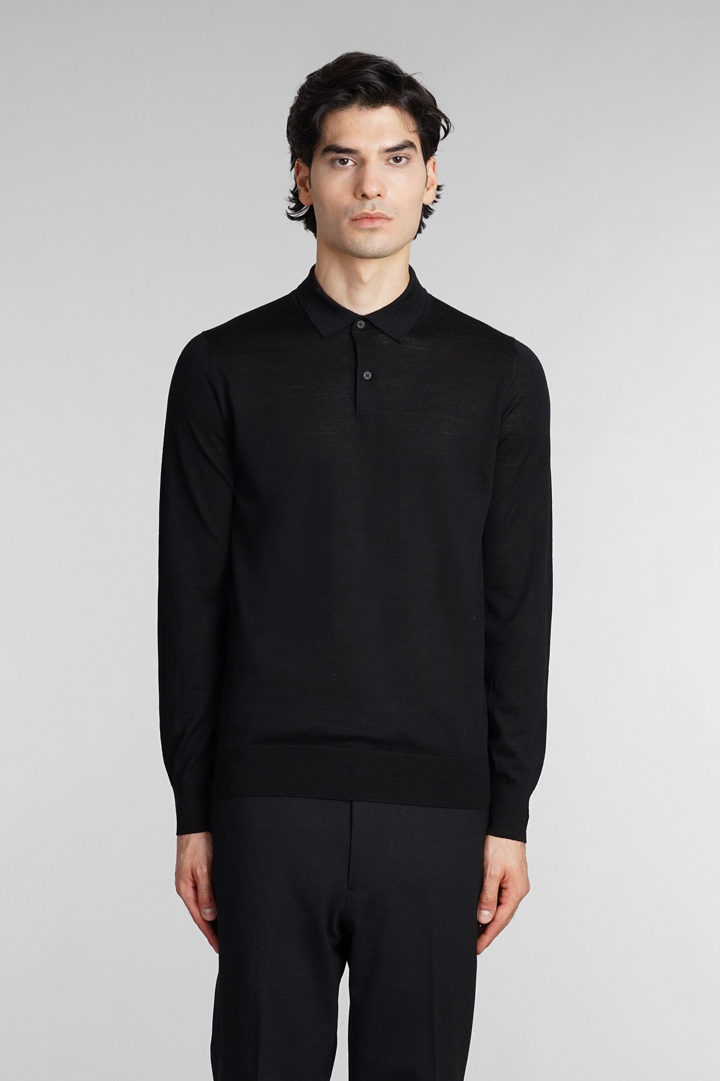 Polo In Black Wool