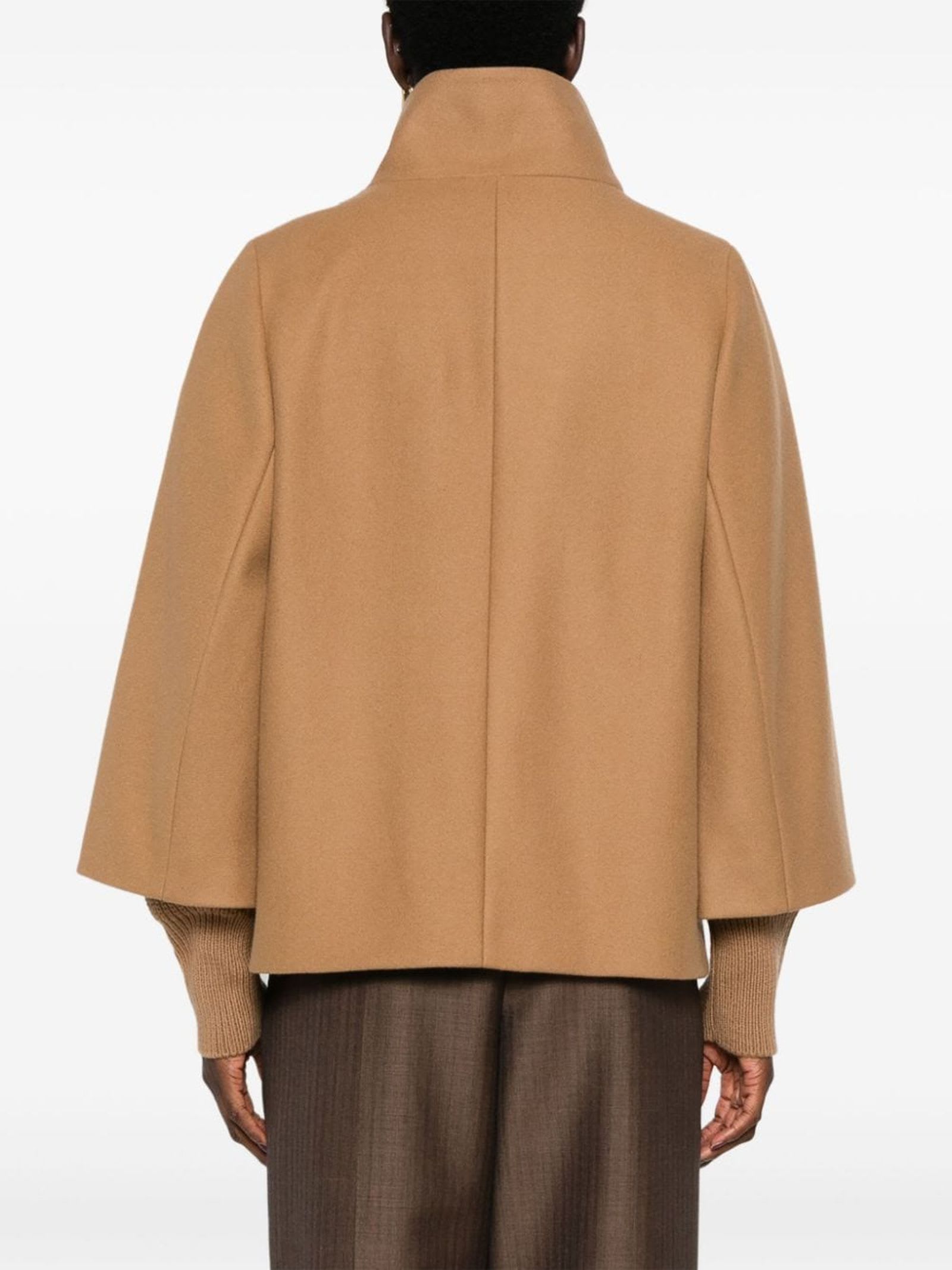 Shop Fay Beige Virgin Wool Blend Felted Coat