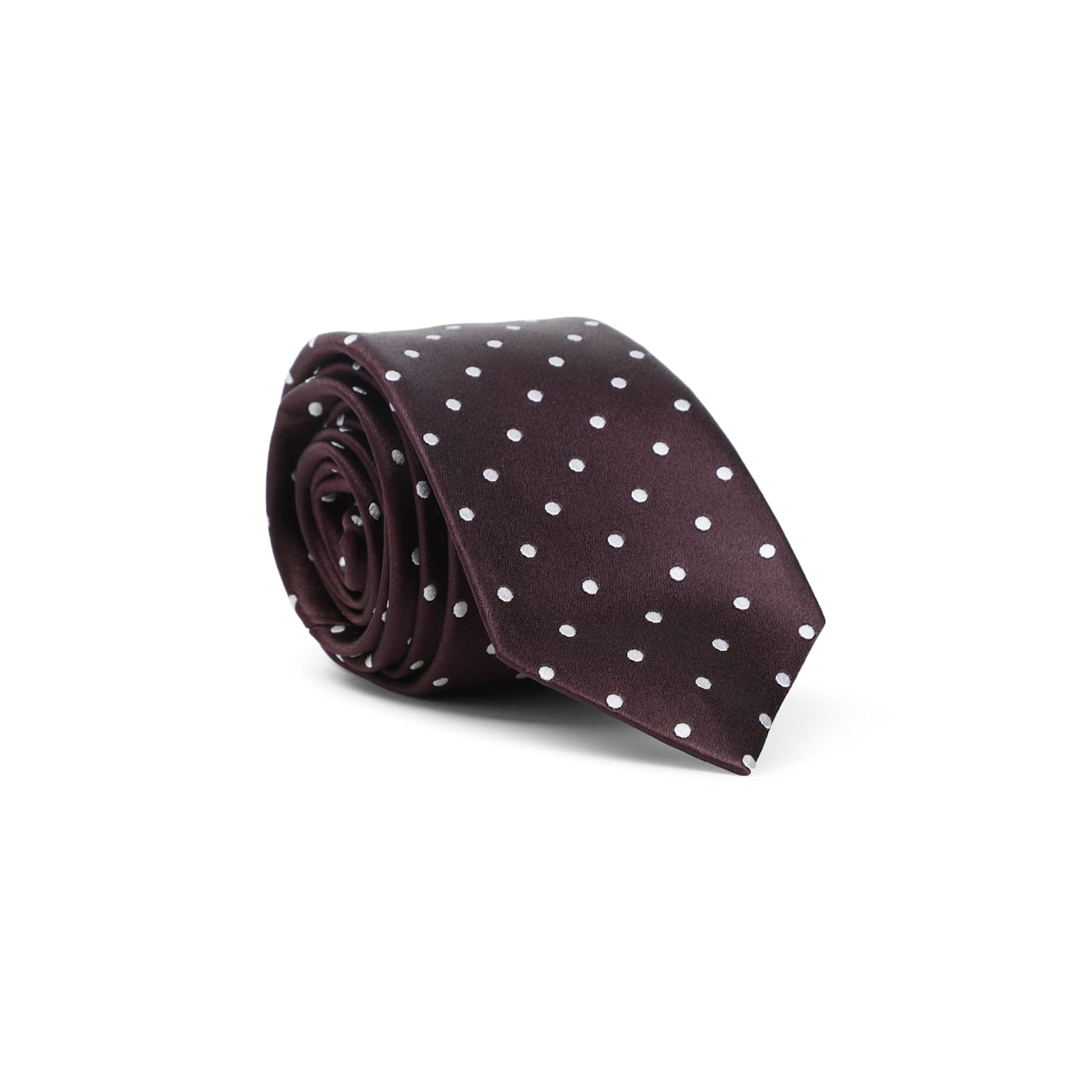 Tom Ford Polka Dot Silk Tie With Smooth Texture In Brown