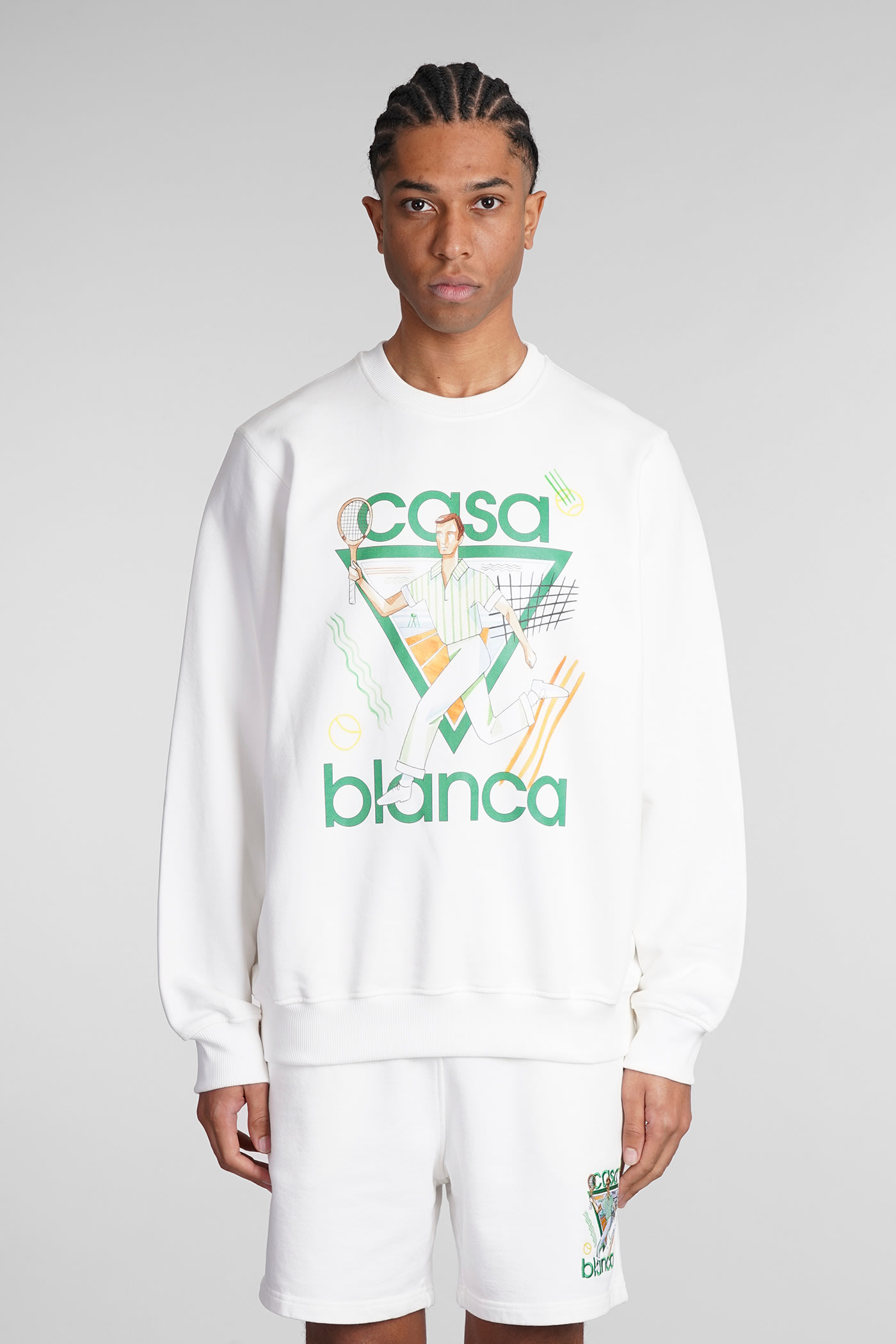 Shop Casablanca Sweatshirt In White Cotton
