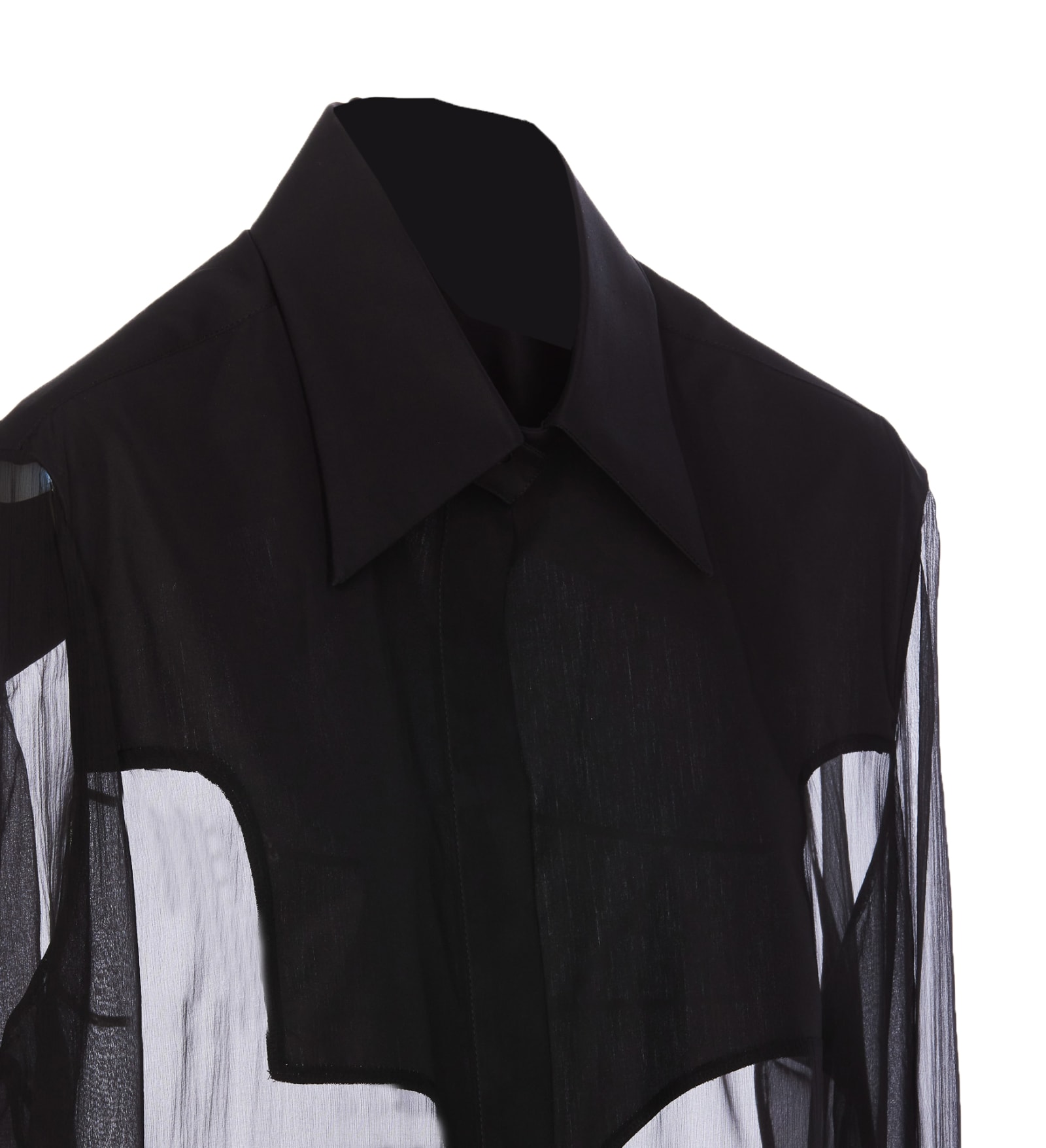 Shop Balmain Western Silk Shirt In Black
