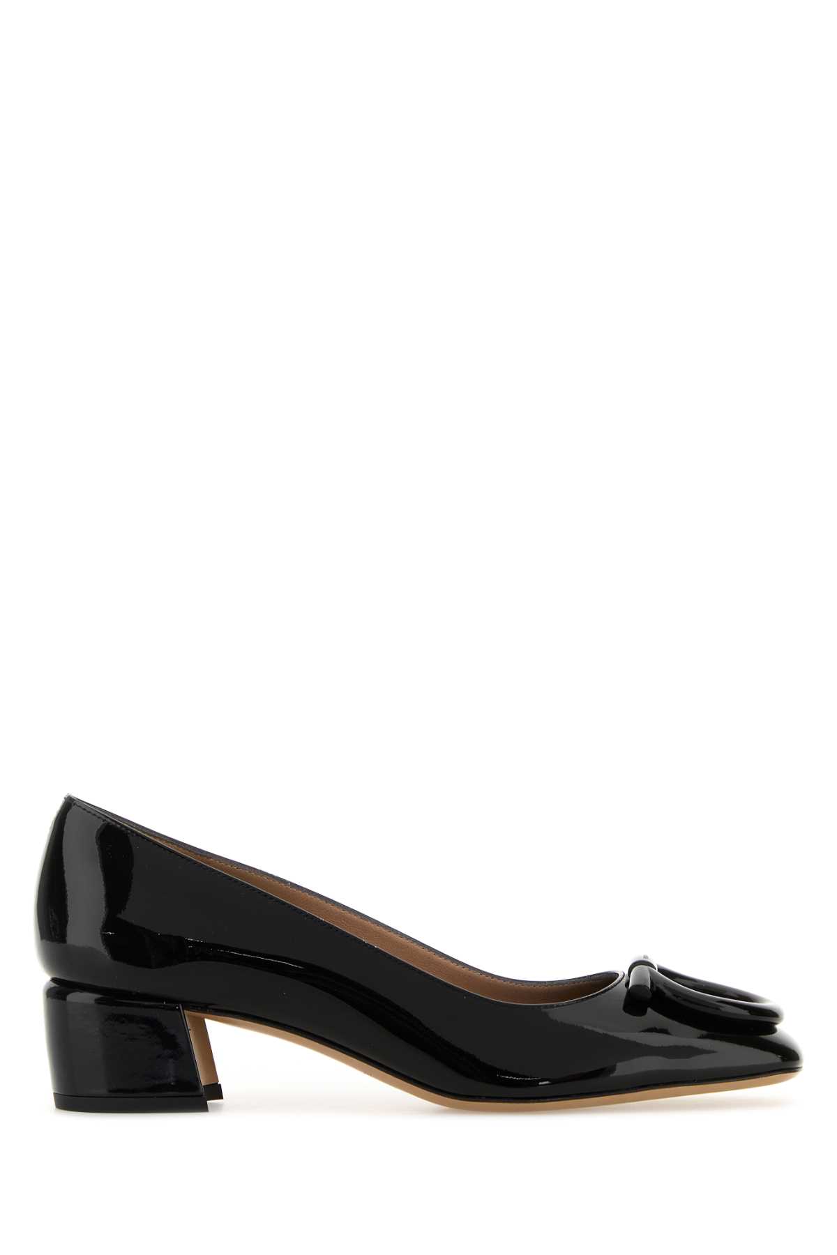 Ferragamo Mara Gancio Block Heel Pump In Black