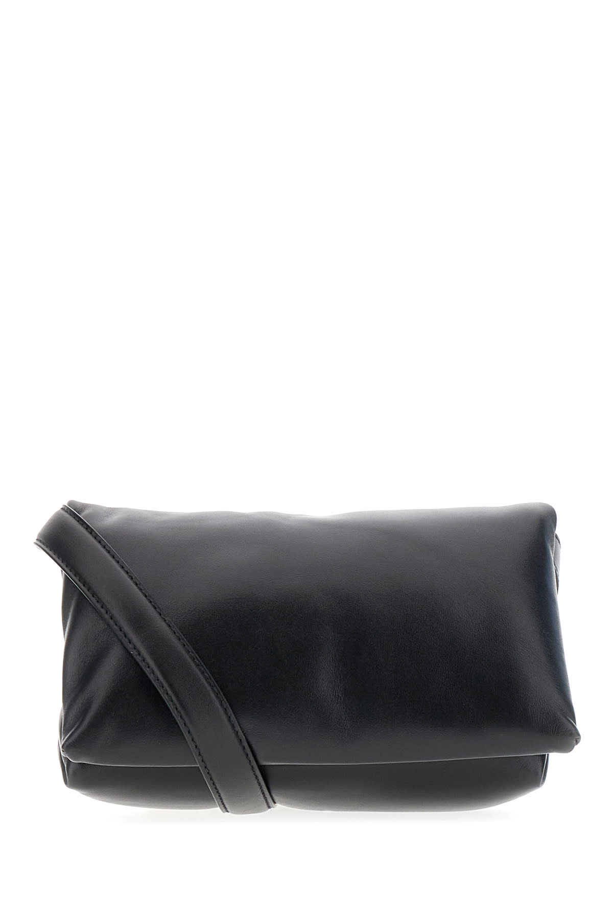 Shop Marni Black Leather Prisma Crossbody Bag In 00n99