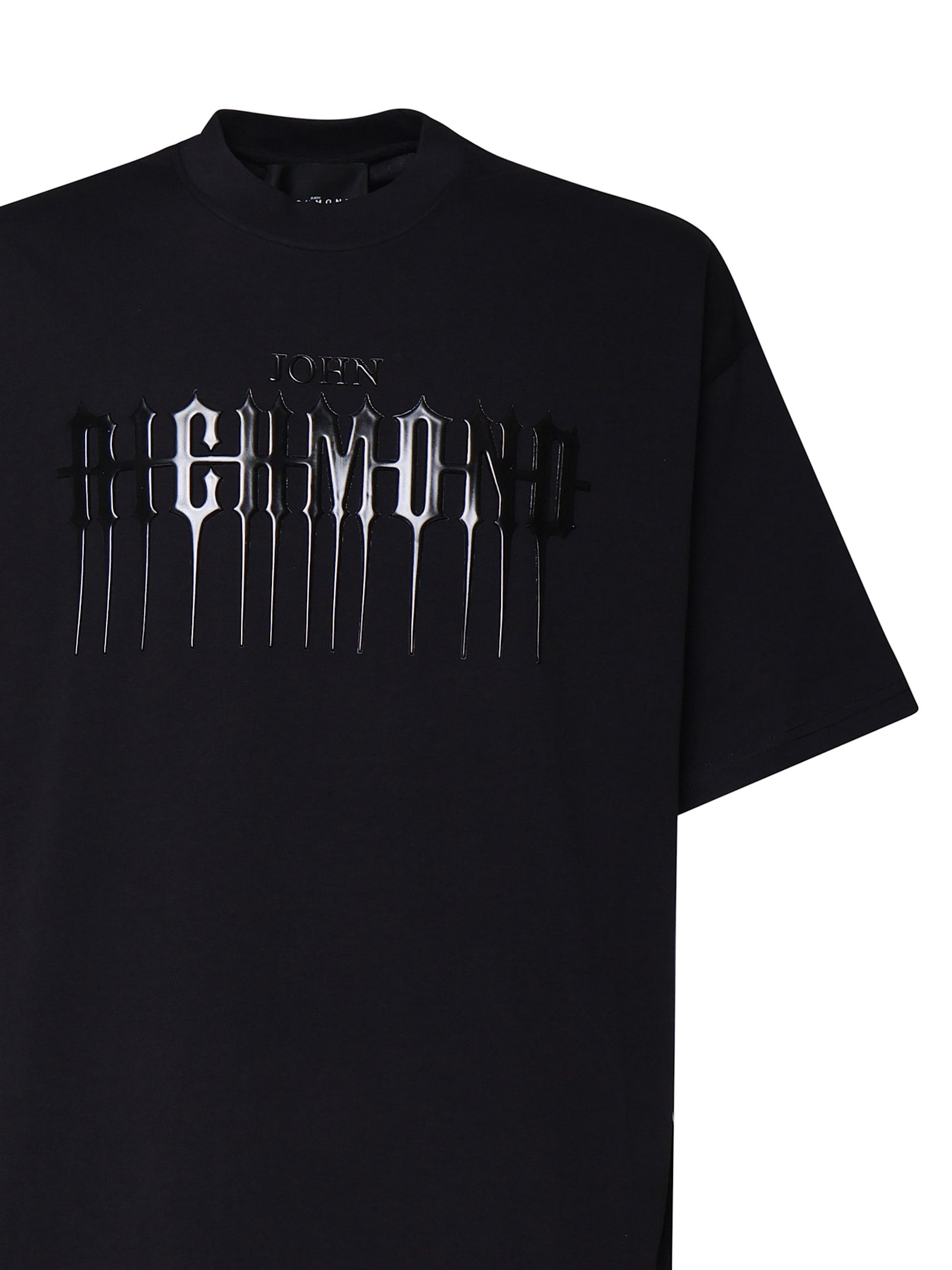 Shop John Richmond Cotton T-shirt In Black