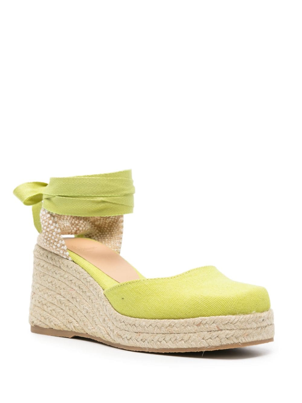 Castaã±er Tina Raffia Wedge Espadrilles In Multi