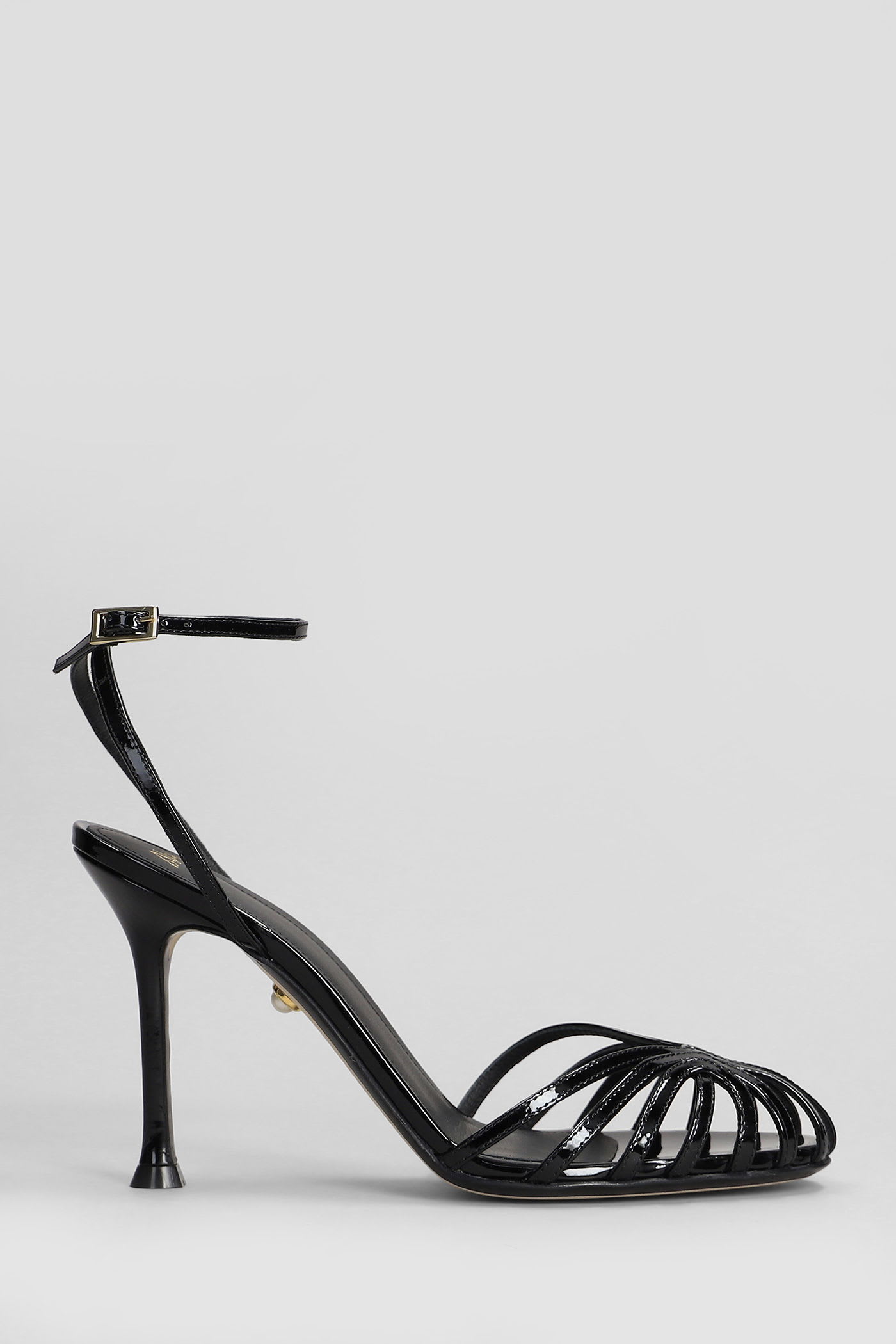Ally 95 Sandals In Black Patent Leather