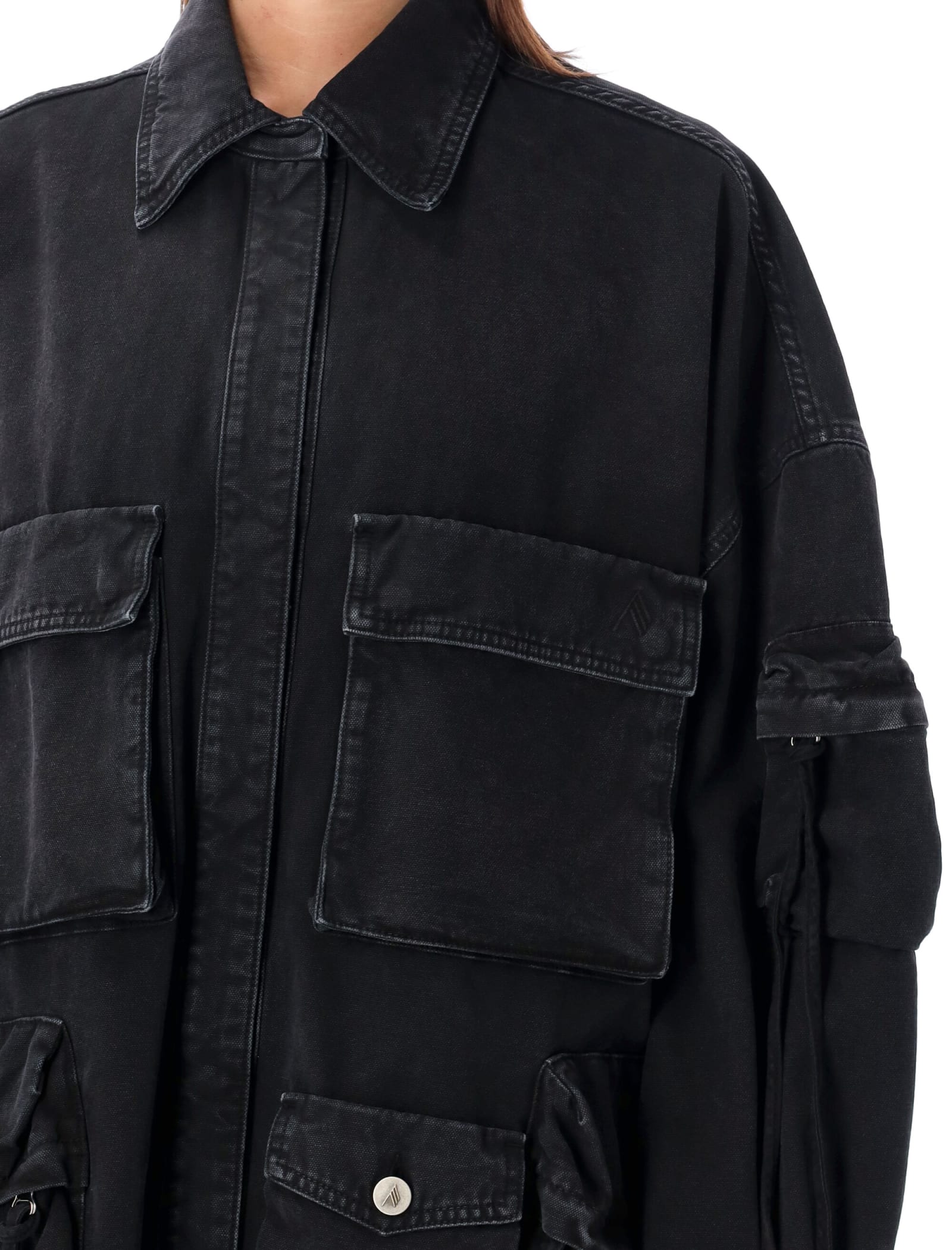 Shop Attico Fern Coat In Black