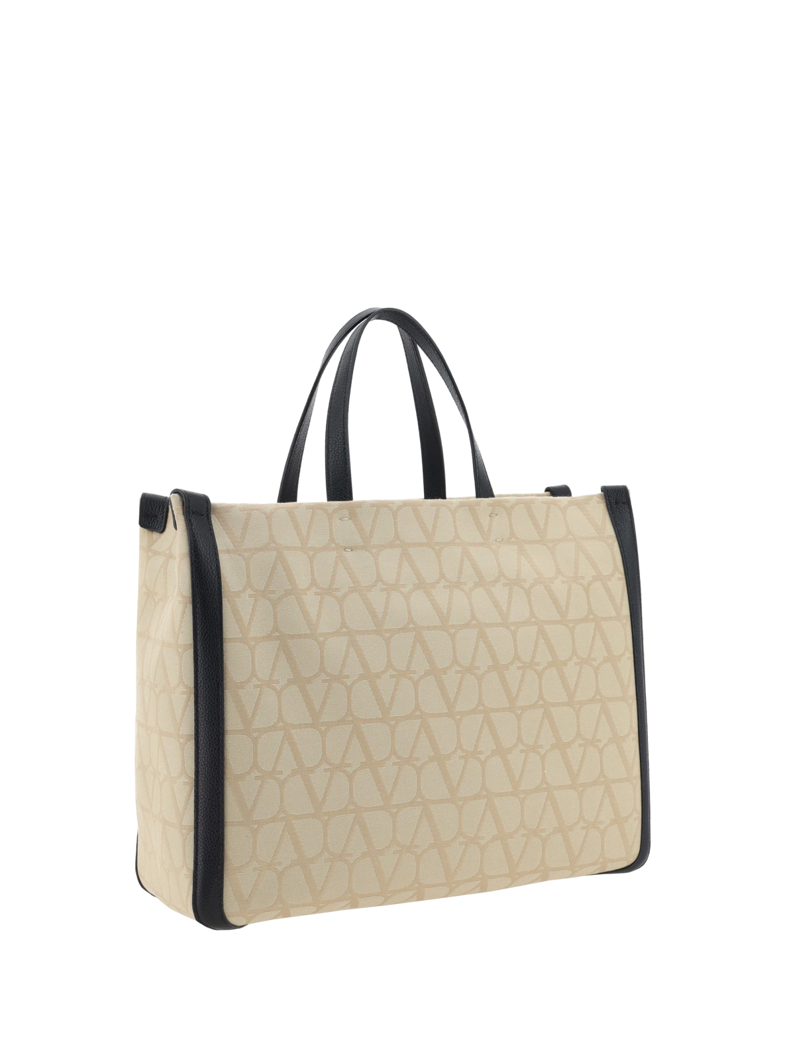 Shop Valentino Garavani Toile Iconographe Handbag In Chinos/nero