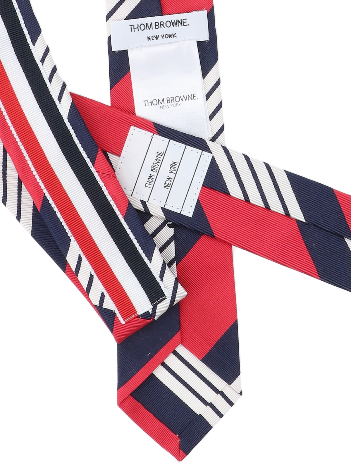 Shop Thom Browne Striped Tie In Multicolor