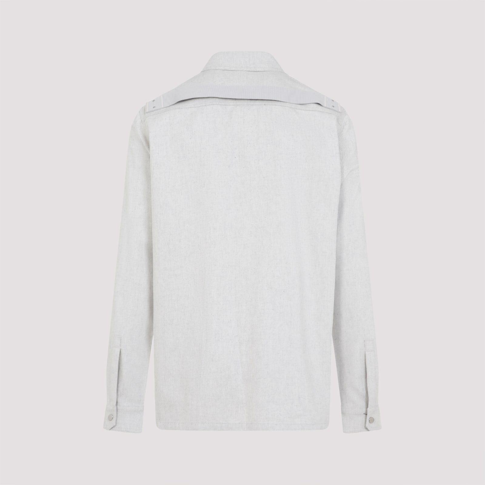 Rick Owens Long-sleeved Overshirt In Blue