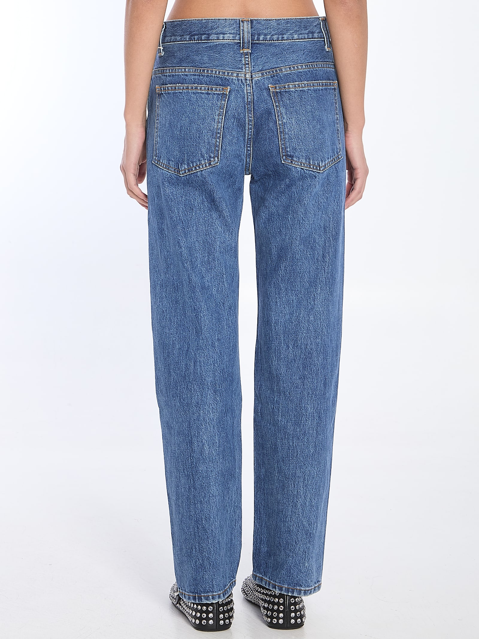 Khaite Corben Straight-leg Jeans In Blue