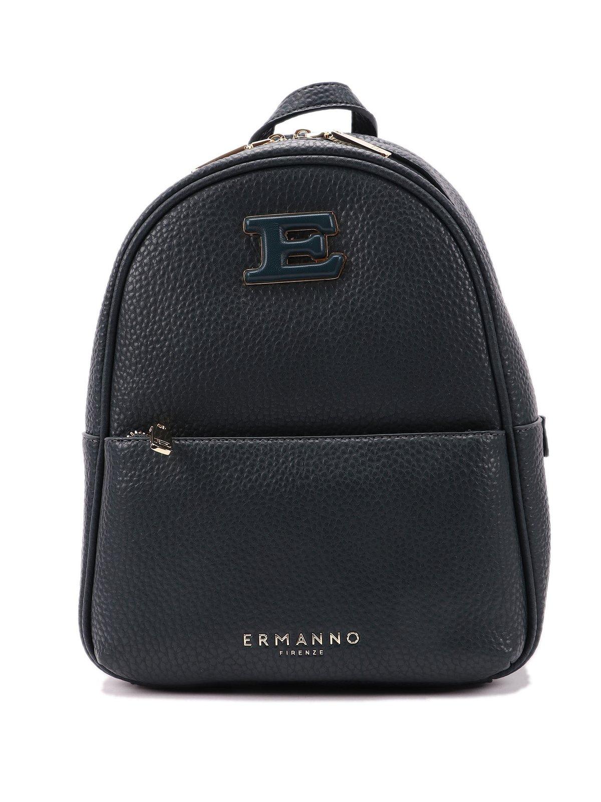 Ermanno Scervino Logo-plaque Zipped Backpack In Teal