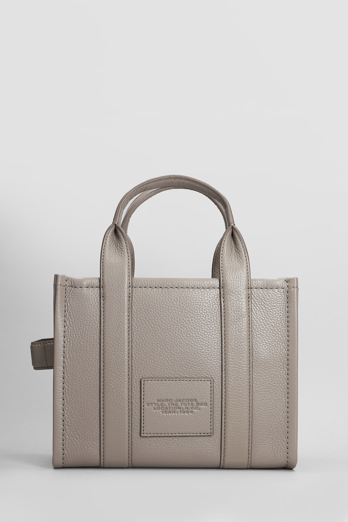 Shop Marc Jacobs The Small Tote Tote In Grey Leather