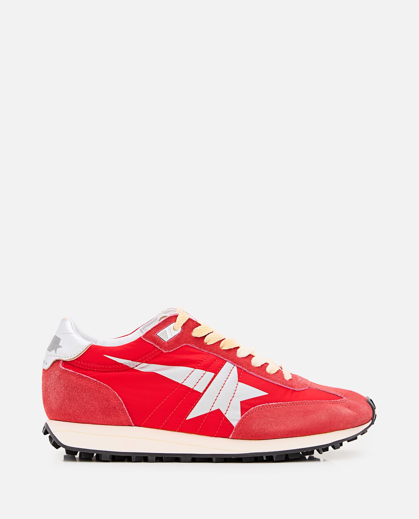 Golden Goose Low Top Sneakers Contrasting Panels In Red/silver