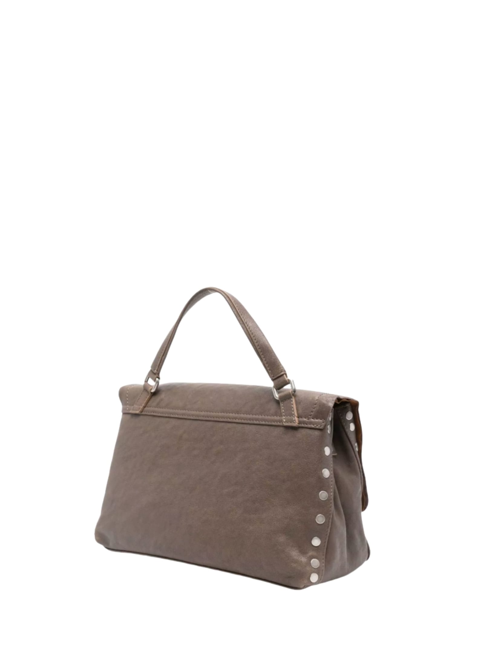 Zanellato Postina Tabacco Baby Leather Handbag In Gray
