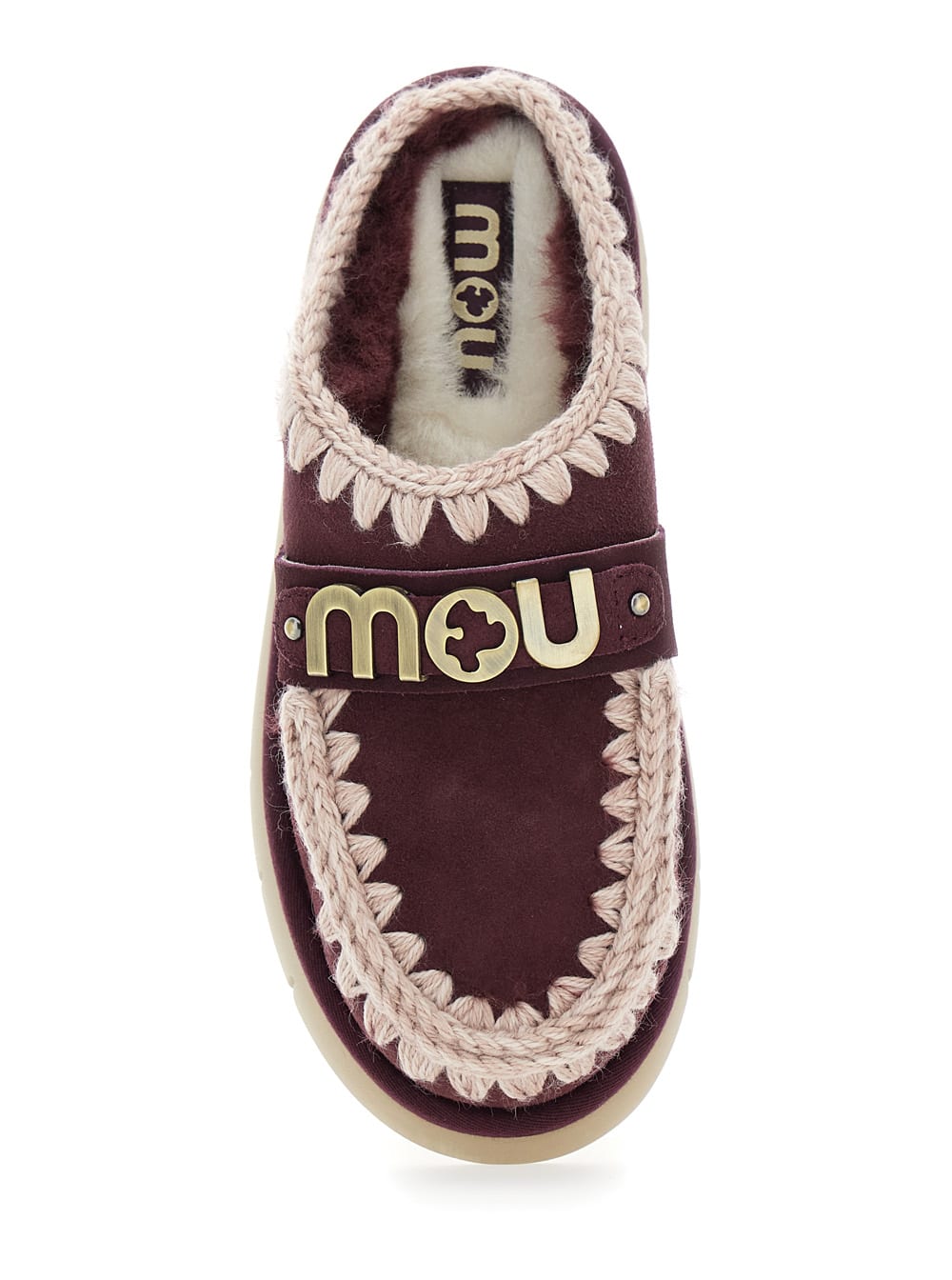 Mou Crochet-detail Platform Mules In Red
