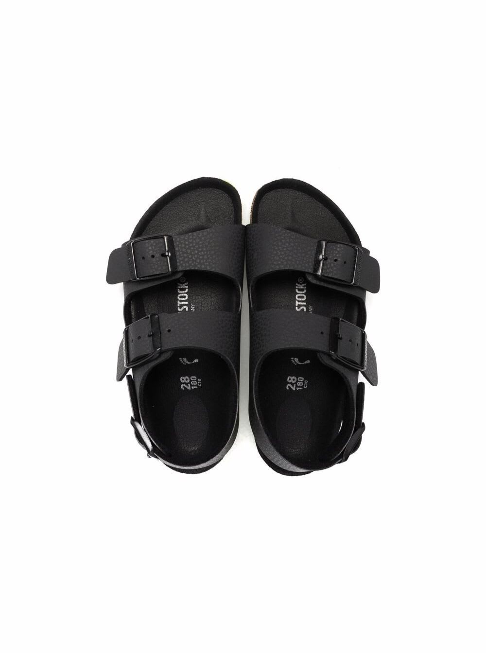 Shop Birkenstock Black Slingbac Sandals With Buckles In Polyurethane Boy