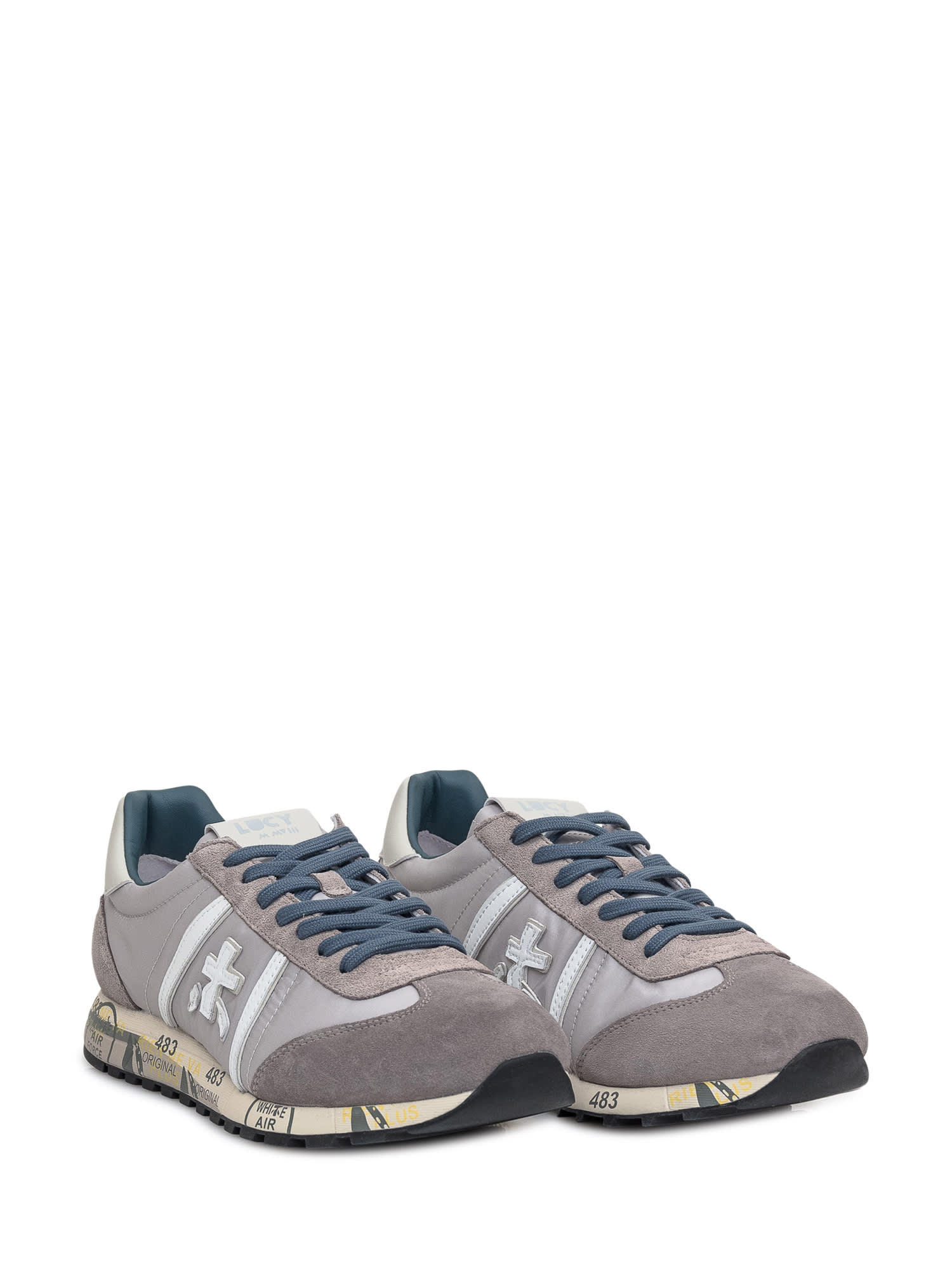 Shop Premiata Sneaker With Logo In Ghiaccio