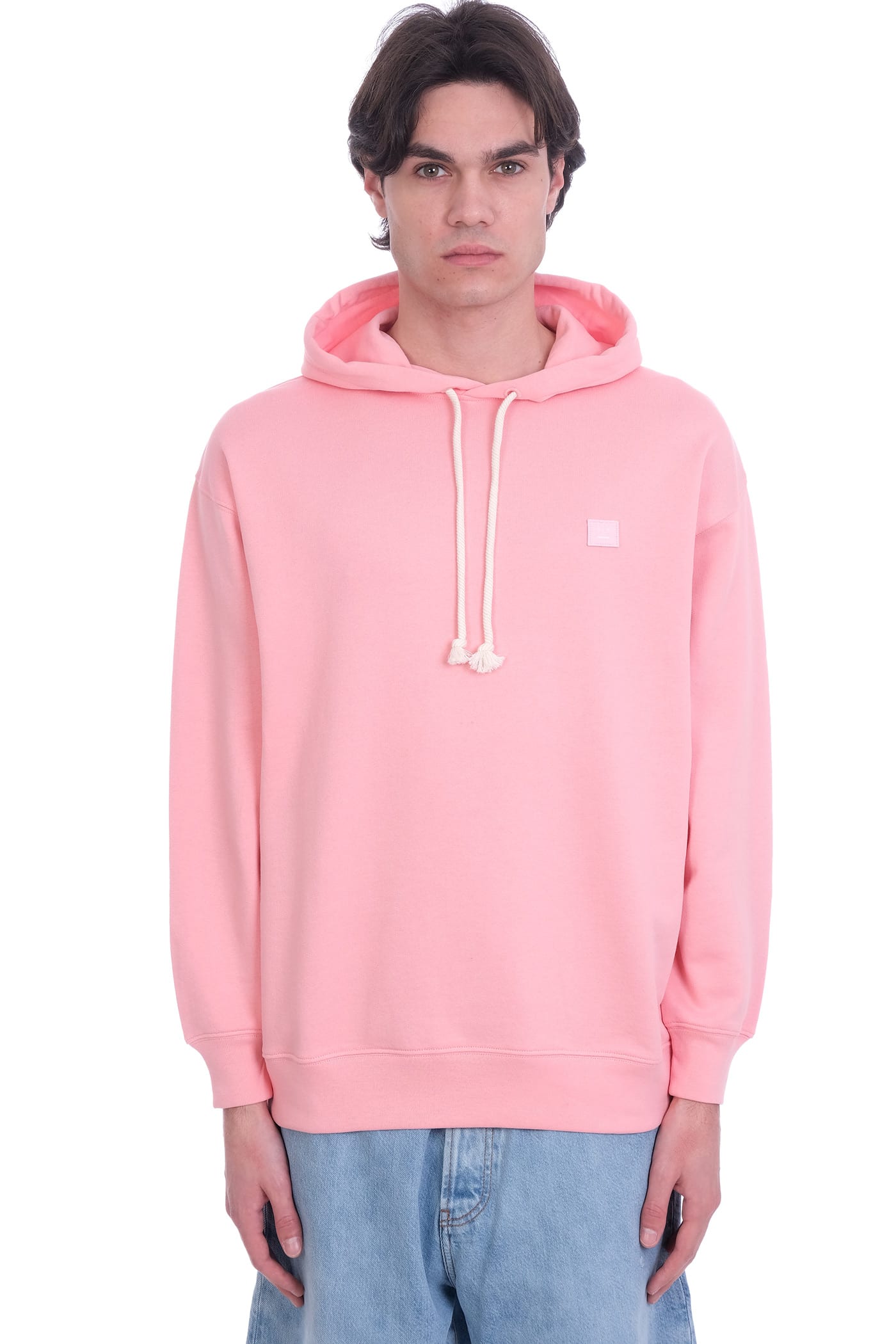 Acne Studios Farrin Face Sweatshirt In Rose-pink Cotton