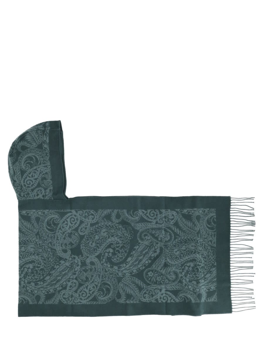 Etro Hooded Scarf In Green