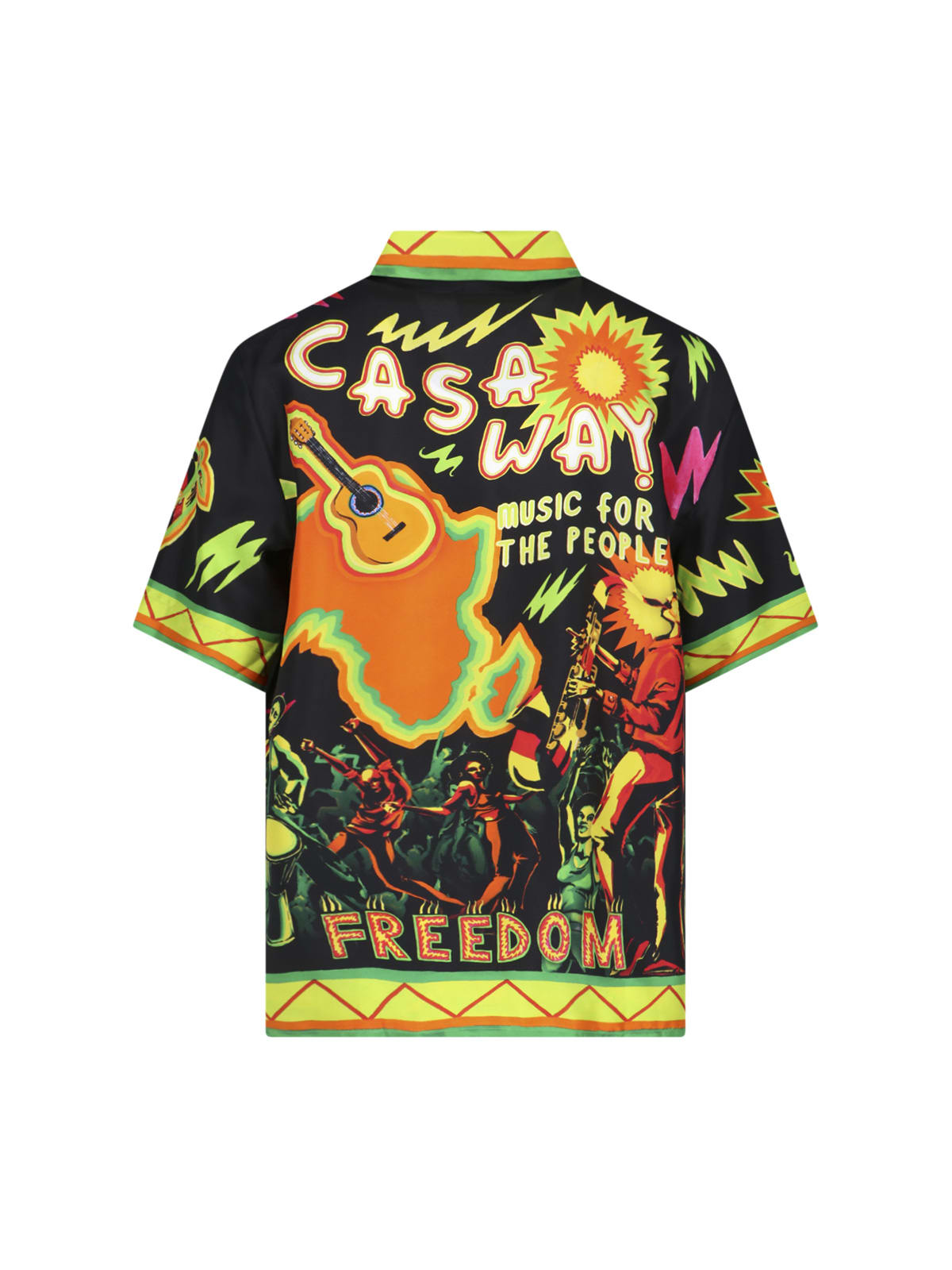 Shop Casablanca Music For The People Silk Shirt In Multicolor