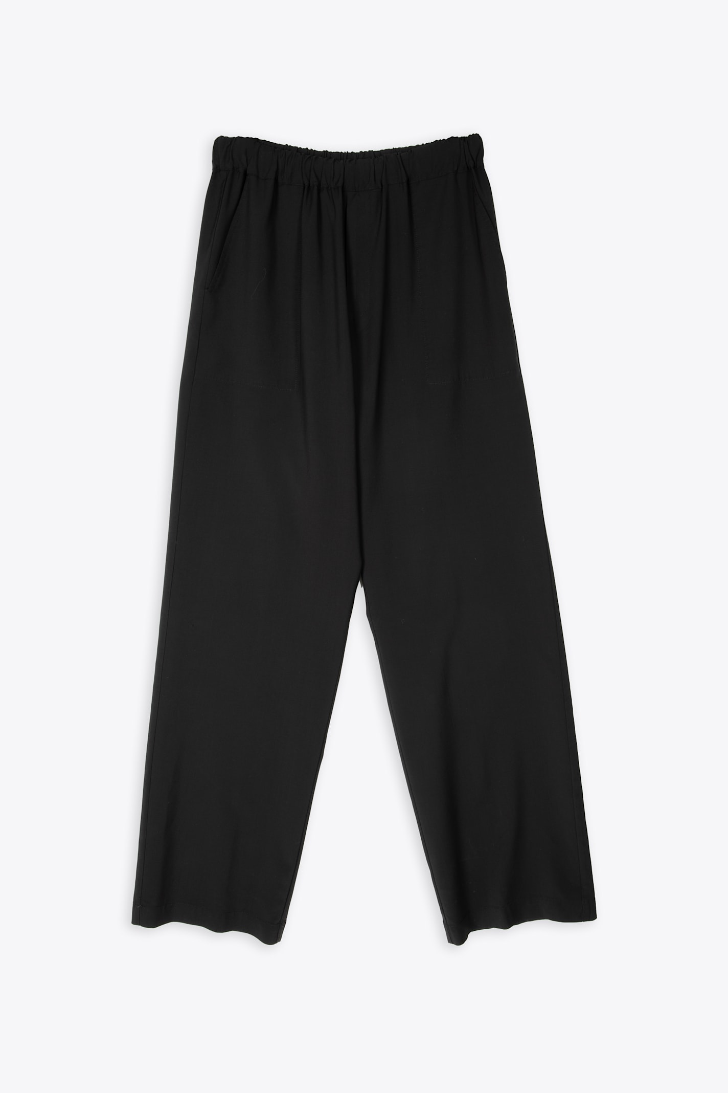 Pantalone Elastico Black wool loose fit tailored pant