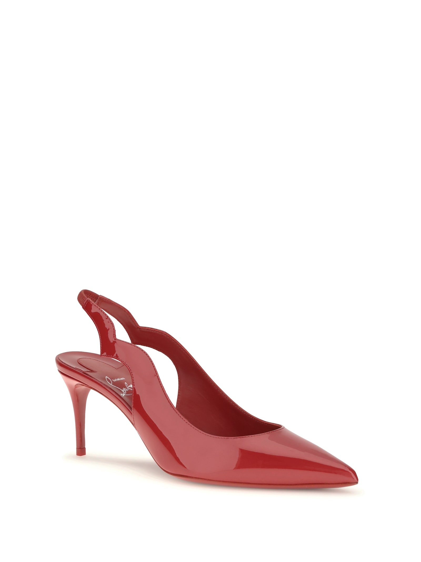 Christian Louboutin Hot Chick 70 Patent Leather Slingback Pumps In Red