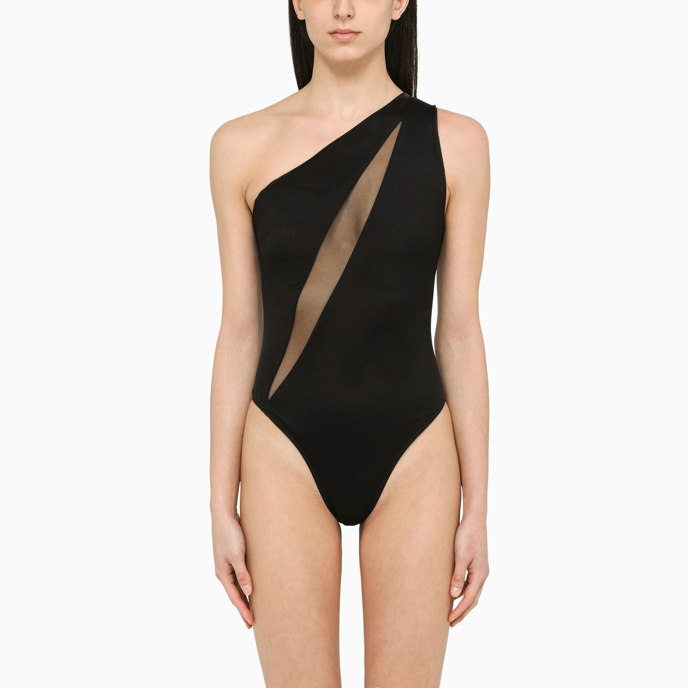 Shop Versace Black One-piece Costume With Cut