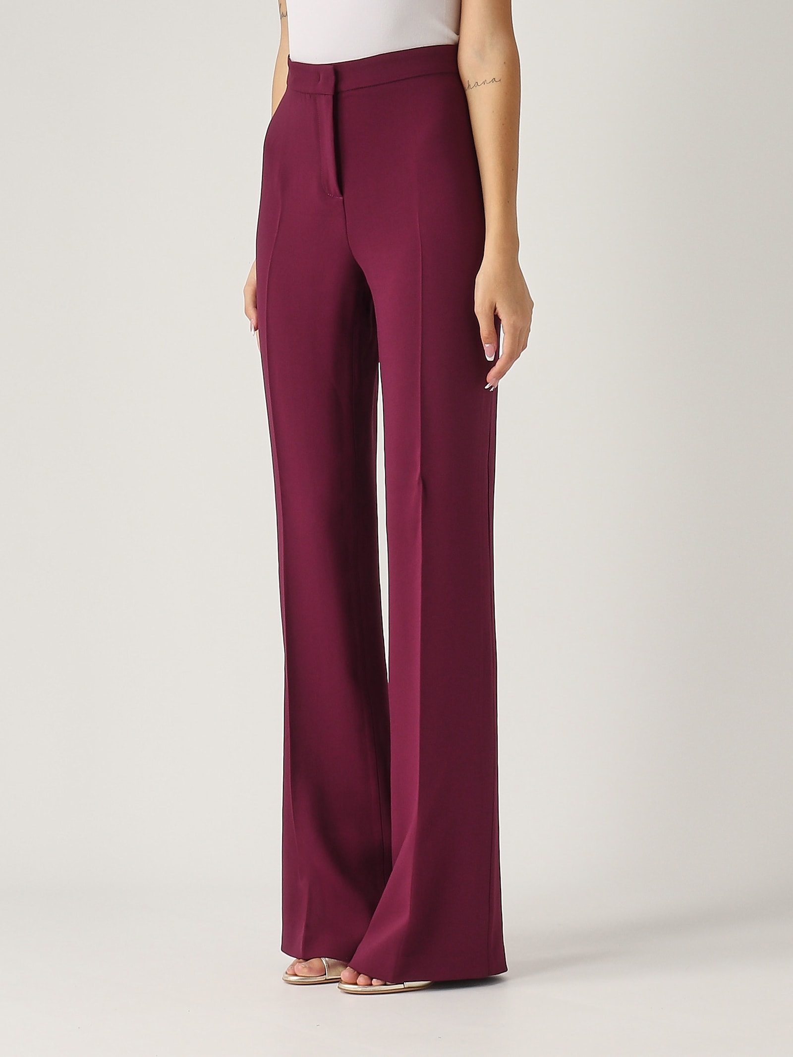 Shop Pinko Hulka Pantalone Trousers In Vinaccia