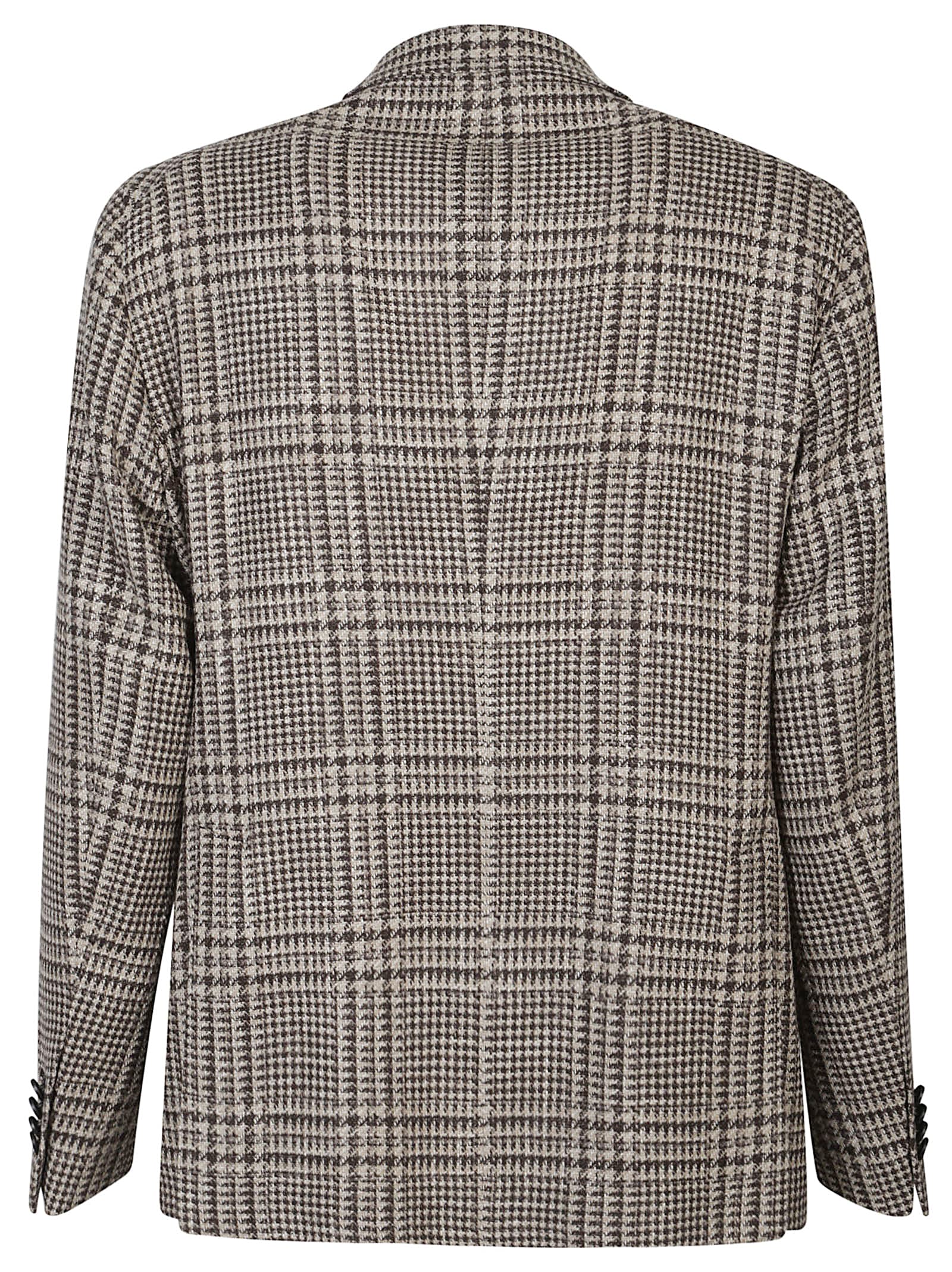Tagliatore Checked Single-breasted Jacket In Brown