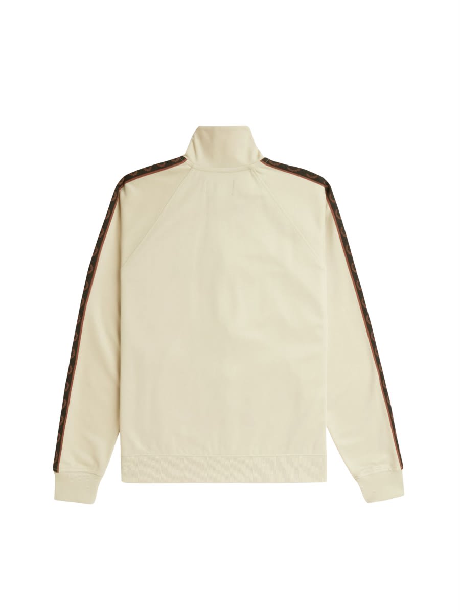 Shop Fred Perry Zip Sweatshirt. In Beige