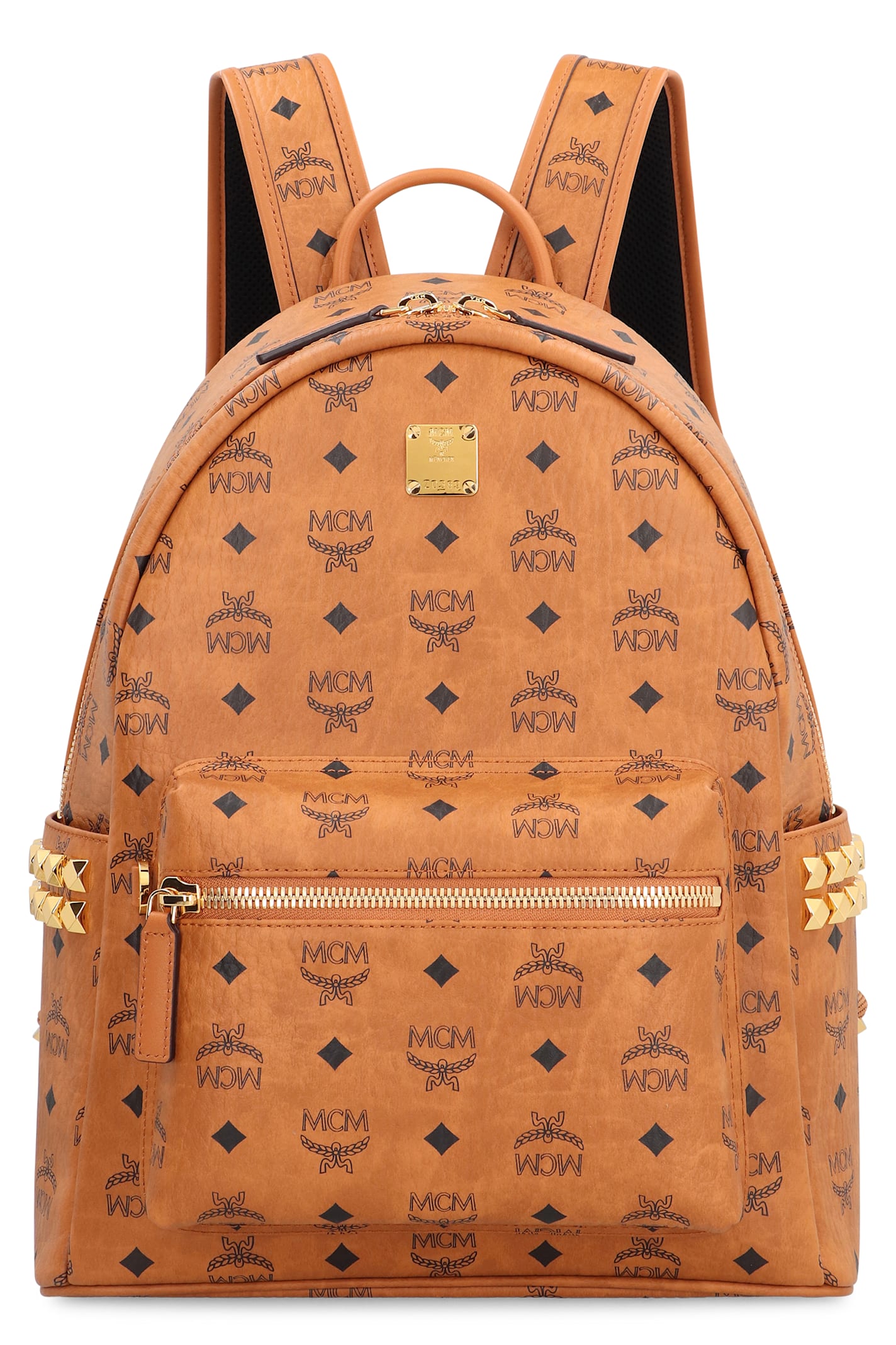 Mcm Visetos Stark Side Studs Backpack In Brown