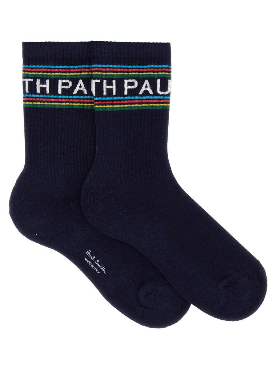 Shop Ps By Paul Smith Socks With Logo In Blue