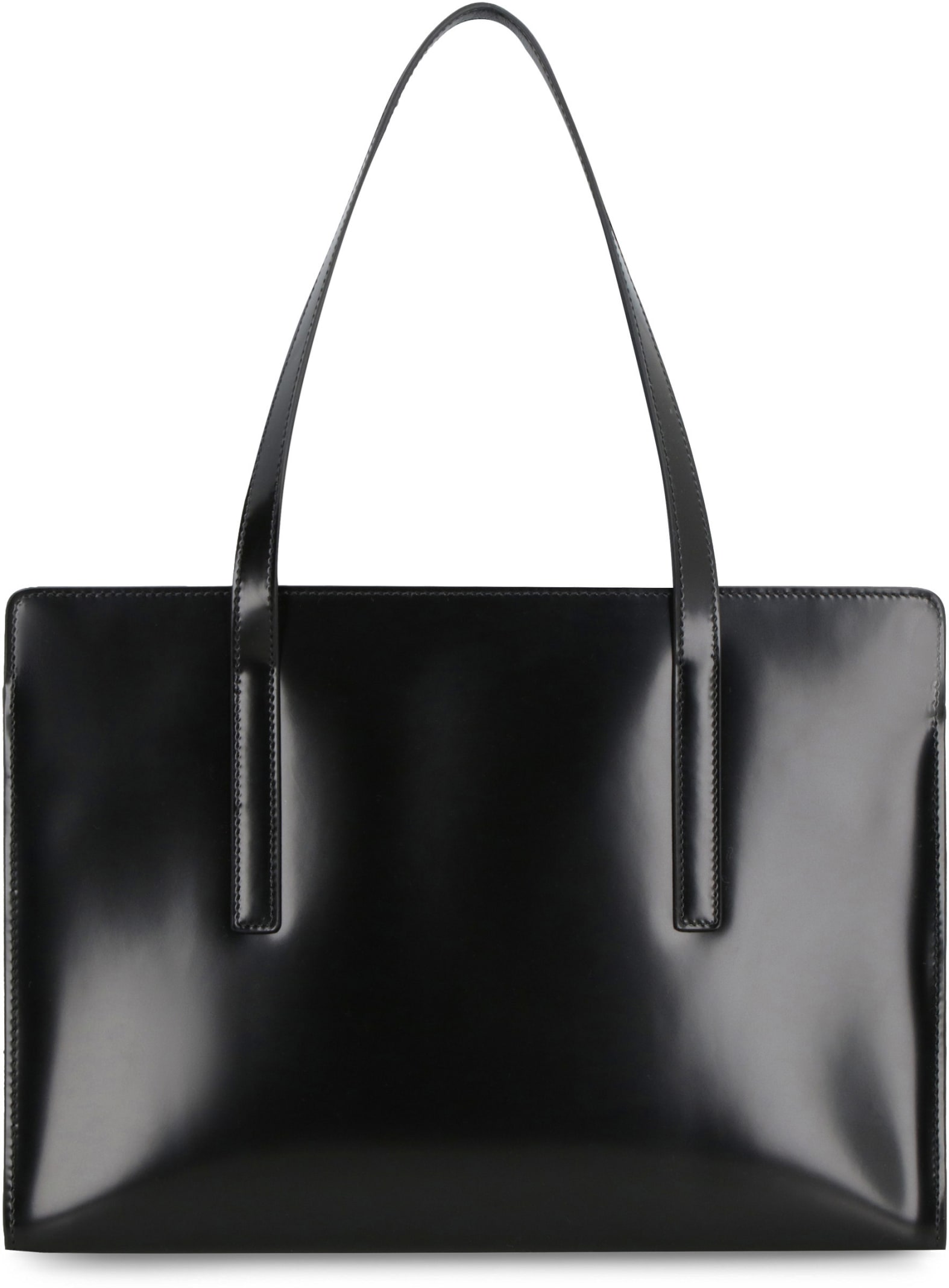 Prada Re-nylon And Leather Medium Top-handle Bag With Padlock In F0002