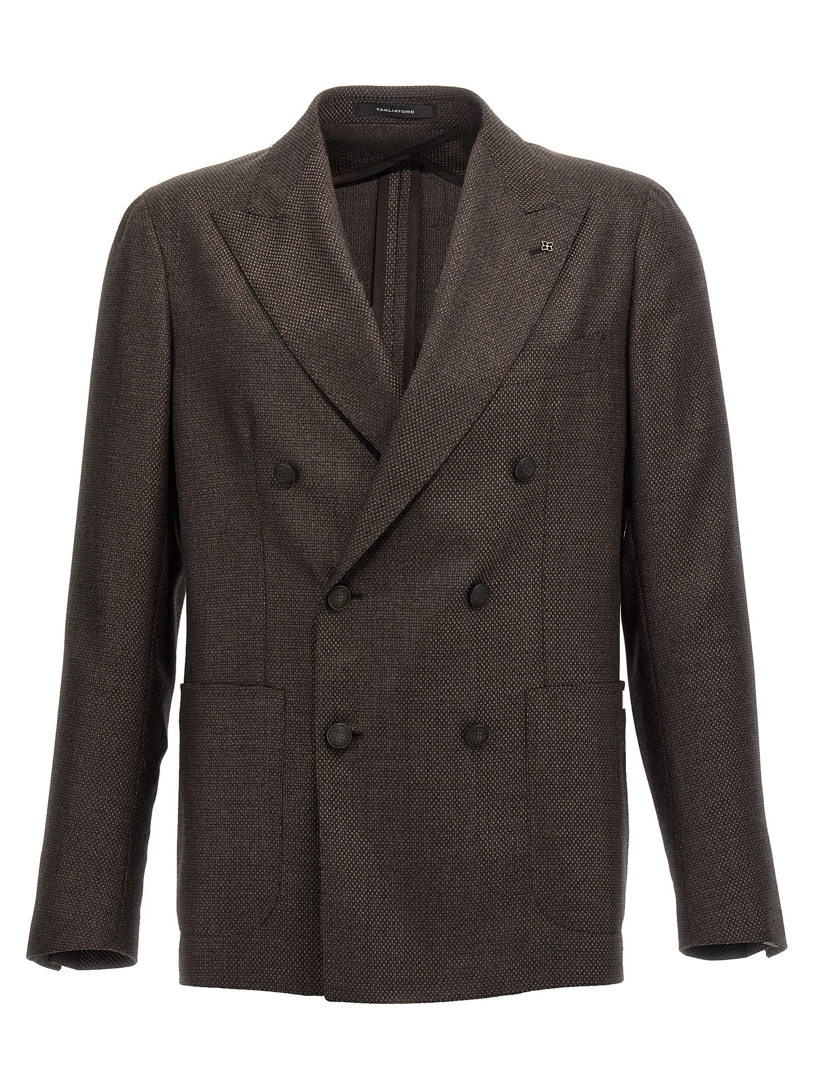 Shop Tagliatore Montecarlo Blazer In Brown