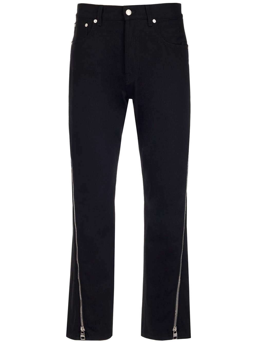 Alexander McQueen Zip Detailed Mid Rise Trousers