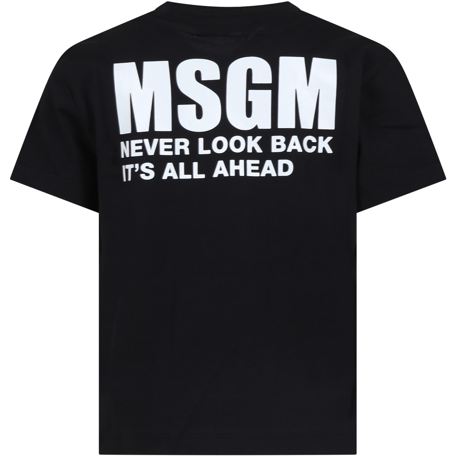 Msgm Black T-shirt For Kids With Logo