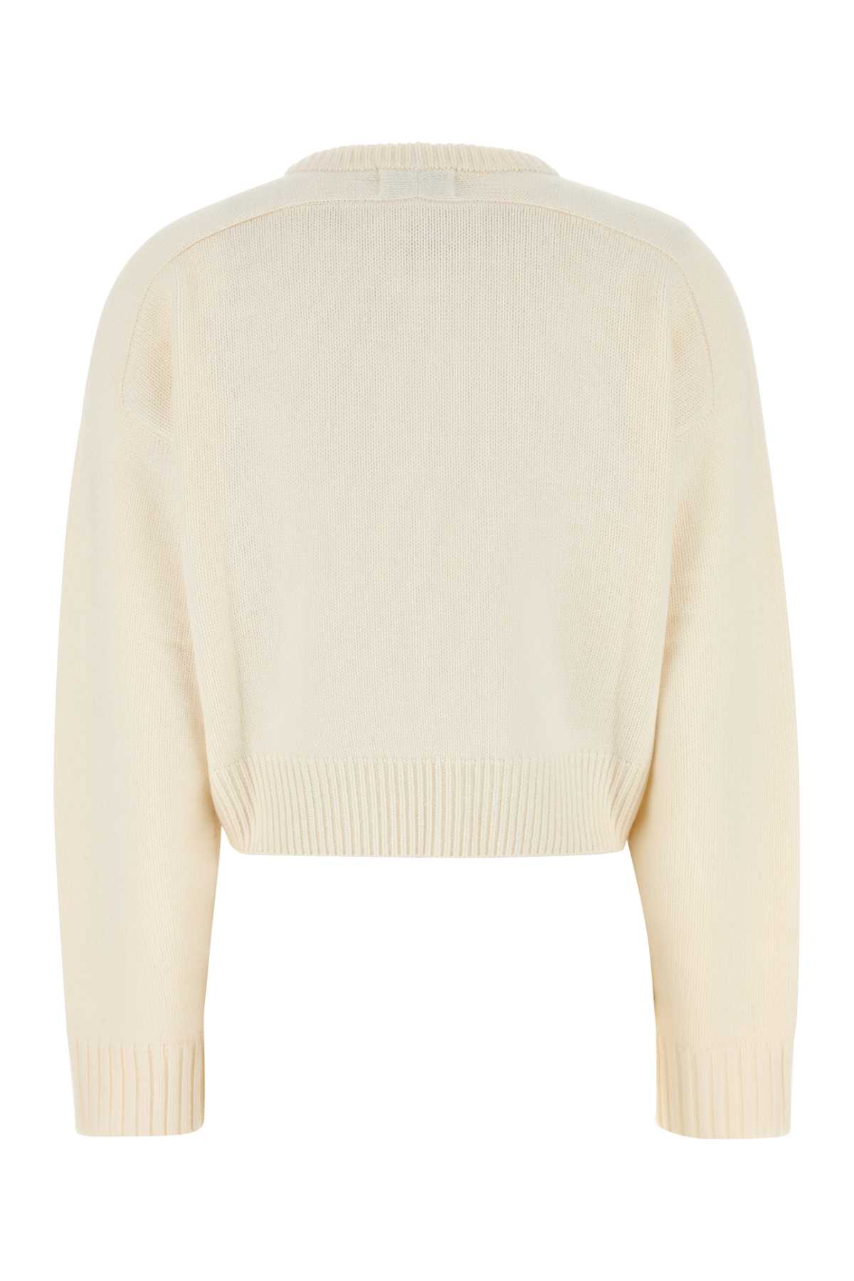 Shop Loulou Studio Ivory Wool Blend Oversize Bruzzi Sweater