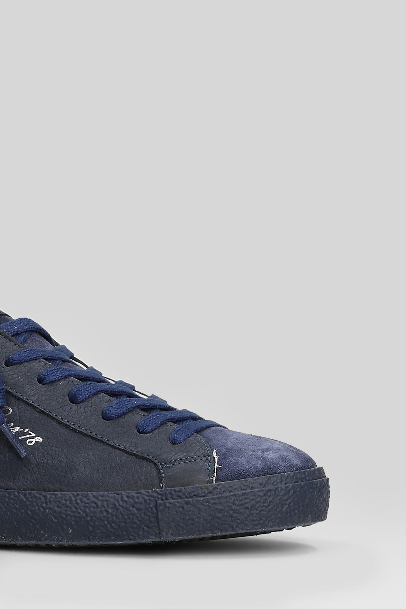 Philippe Model Prsx Low Sneakers In Blue Leather In Blue